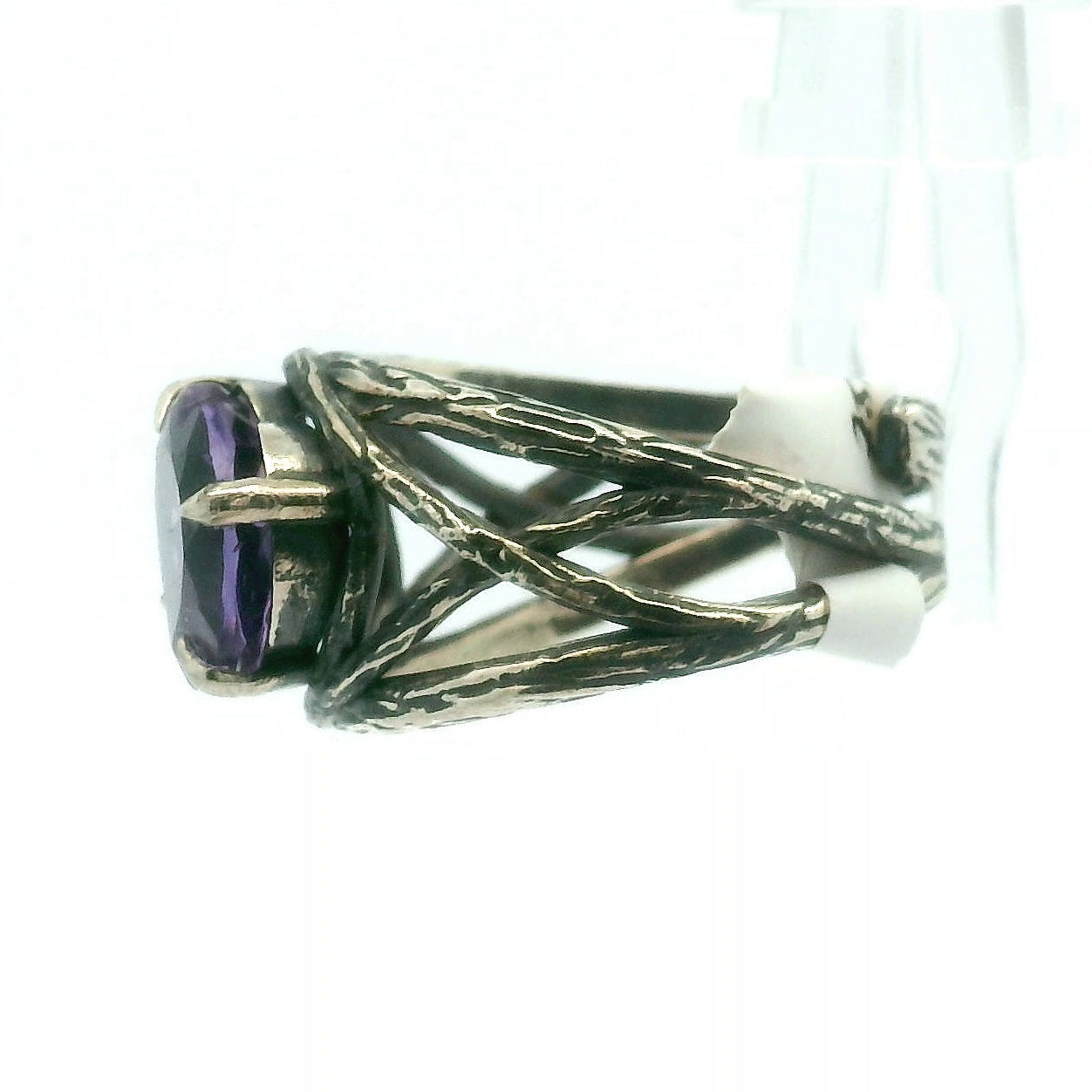 Double Heart Bad Witch Cuff Ring .925 Silver for Empowerment, Grounding and Protection