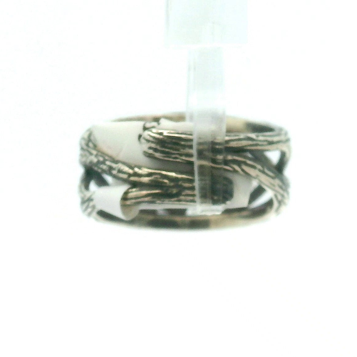Double Heart Bad Witch Cuff Ring .925 Silver for Empowerment, Grounding and Protection