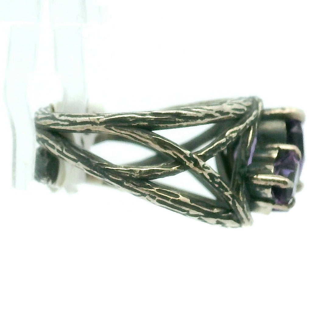 Double Heart Bad Witch Cuff Ring .925 Silver for Empowerment, Grounding and Protection