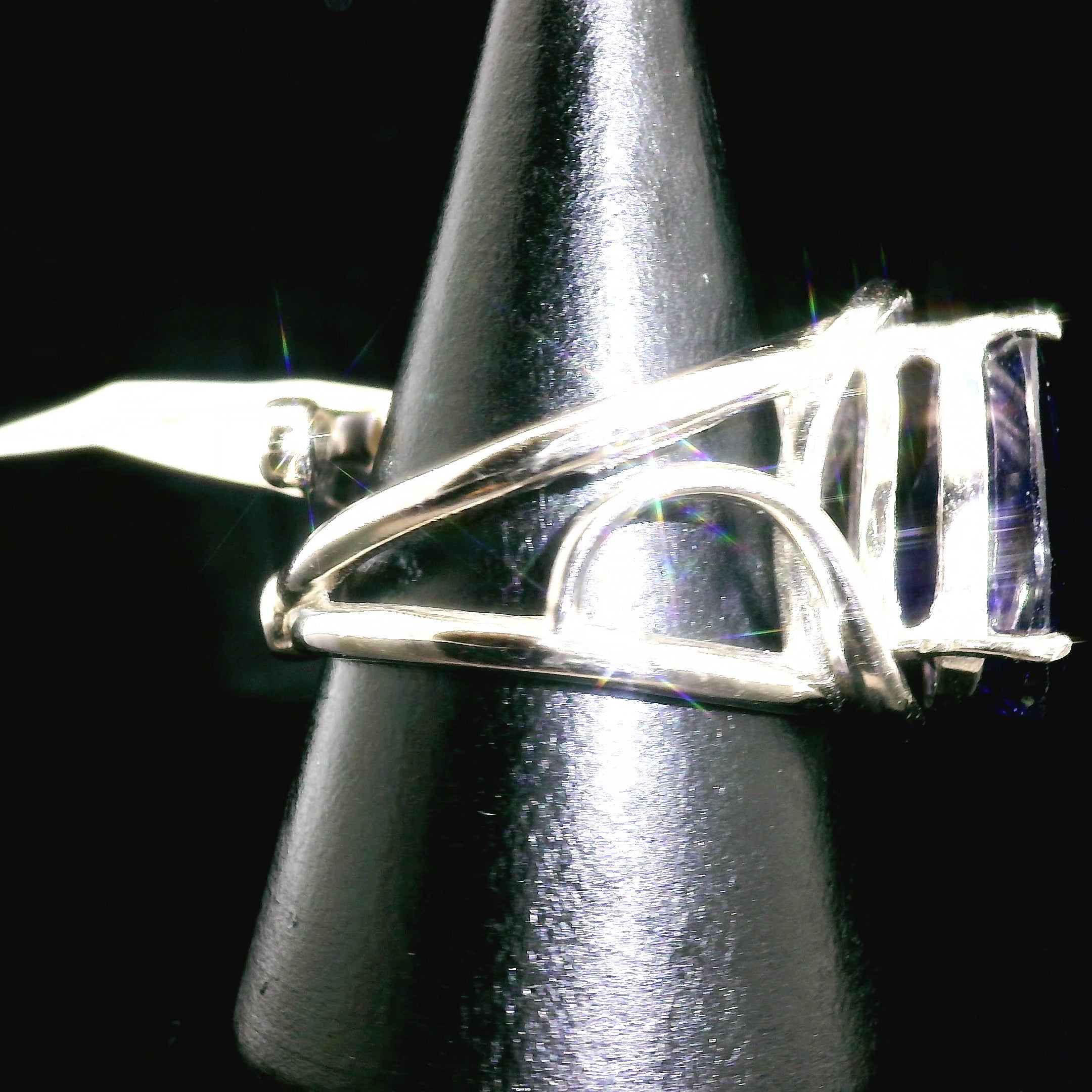 Sapphire Cuff Ring .925 Sterling Silver for Passion, Personal Power and Energy