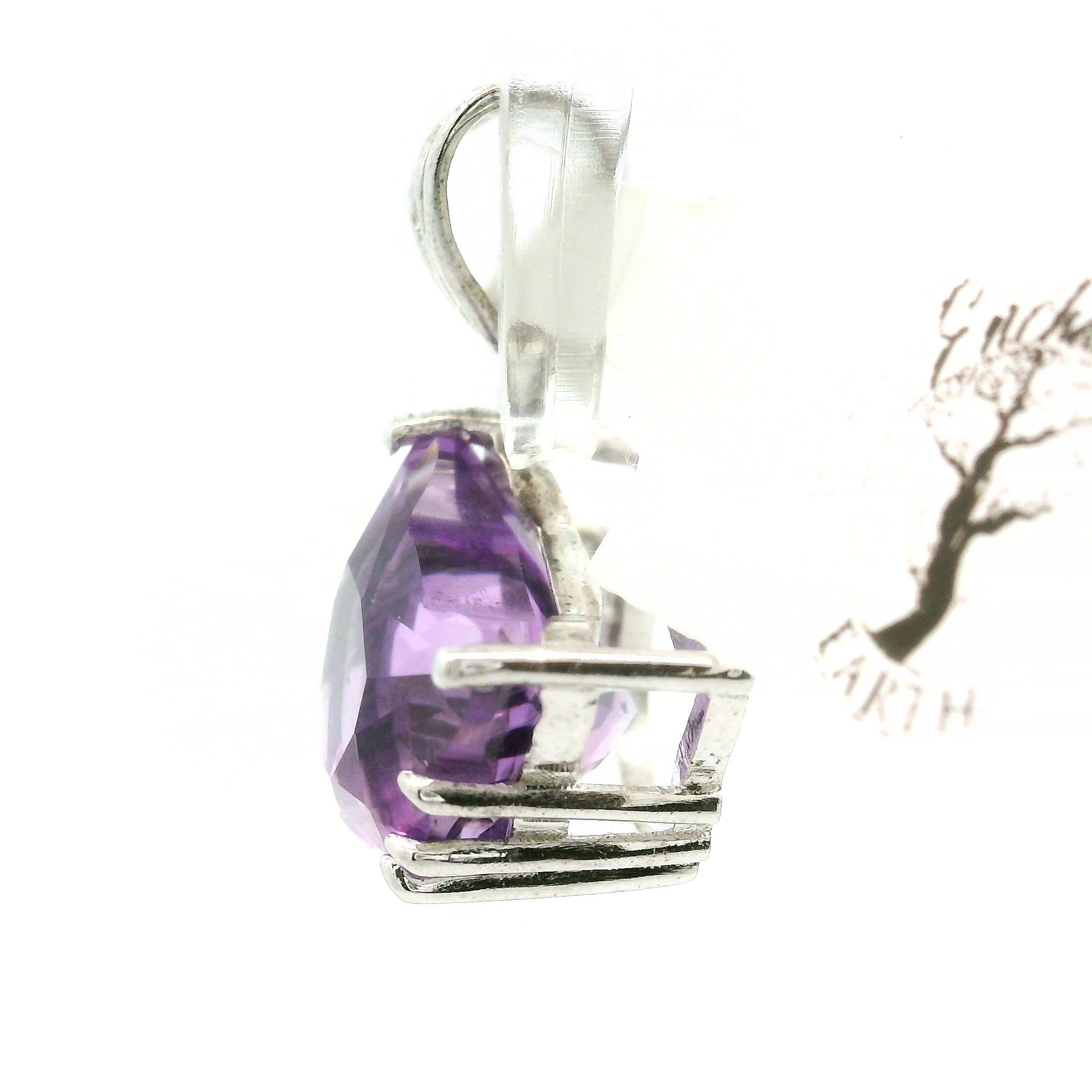Double Cat Faceted Pendant .925 Silver
