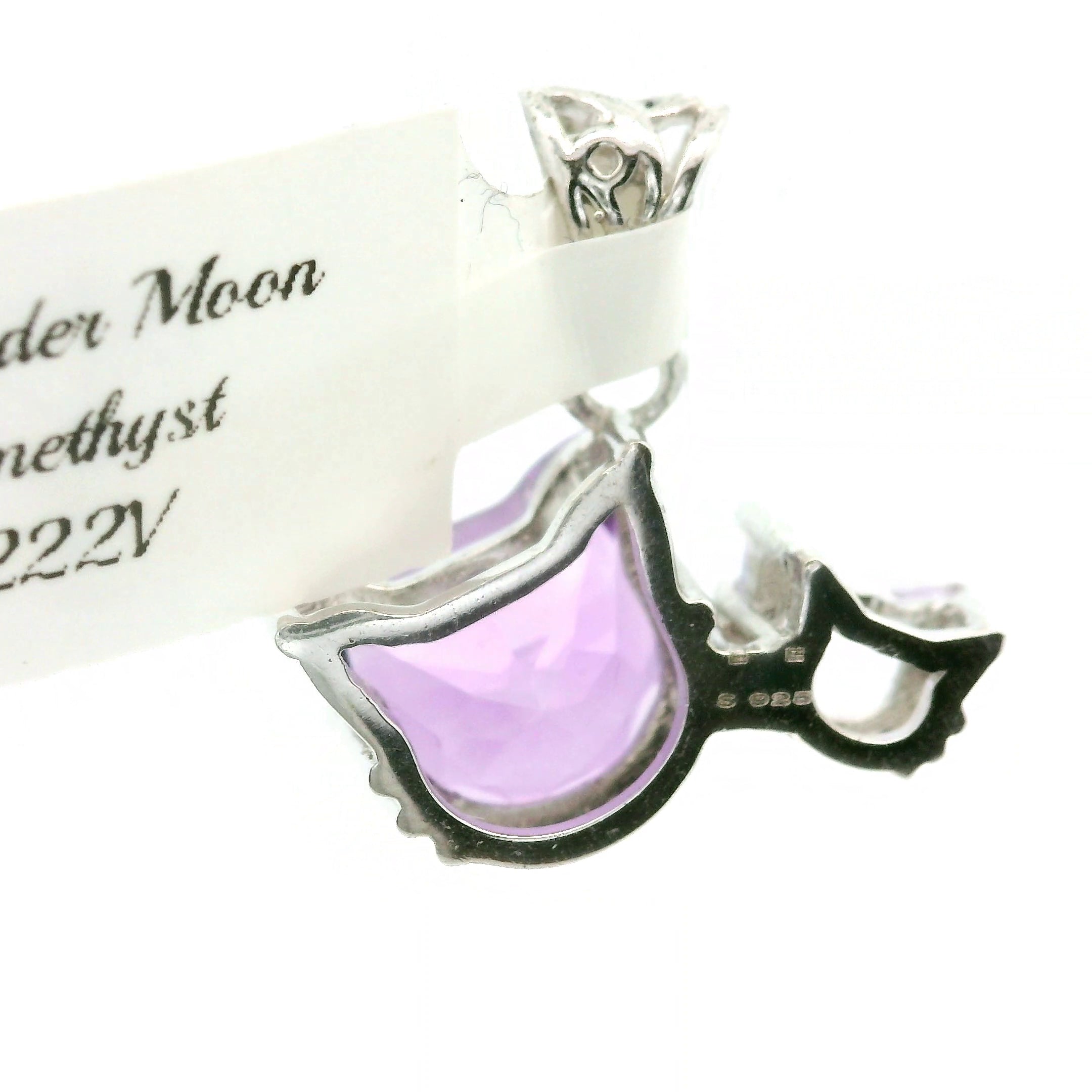 Double Cat Faceted Pendant .925 Silver