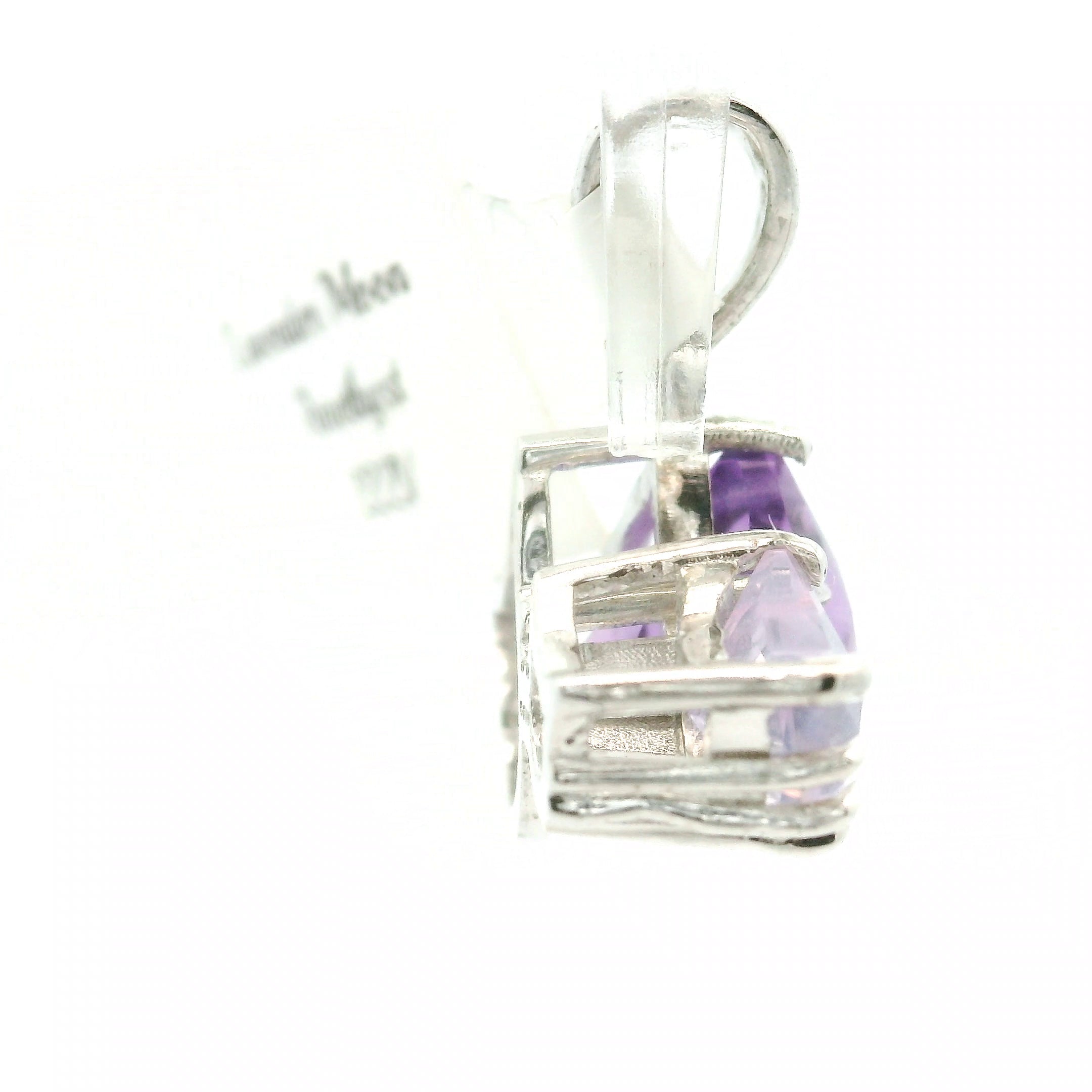 Double Cat Faceted Pendant .925 Silver