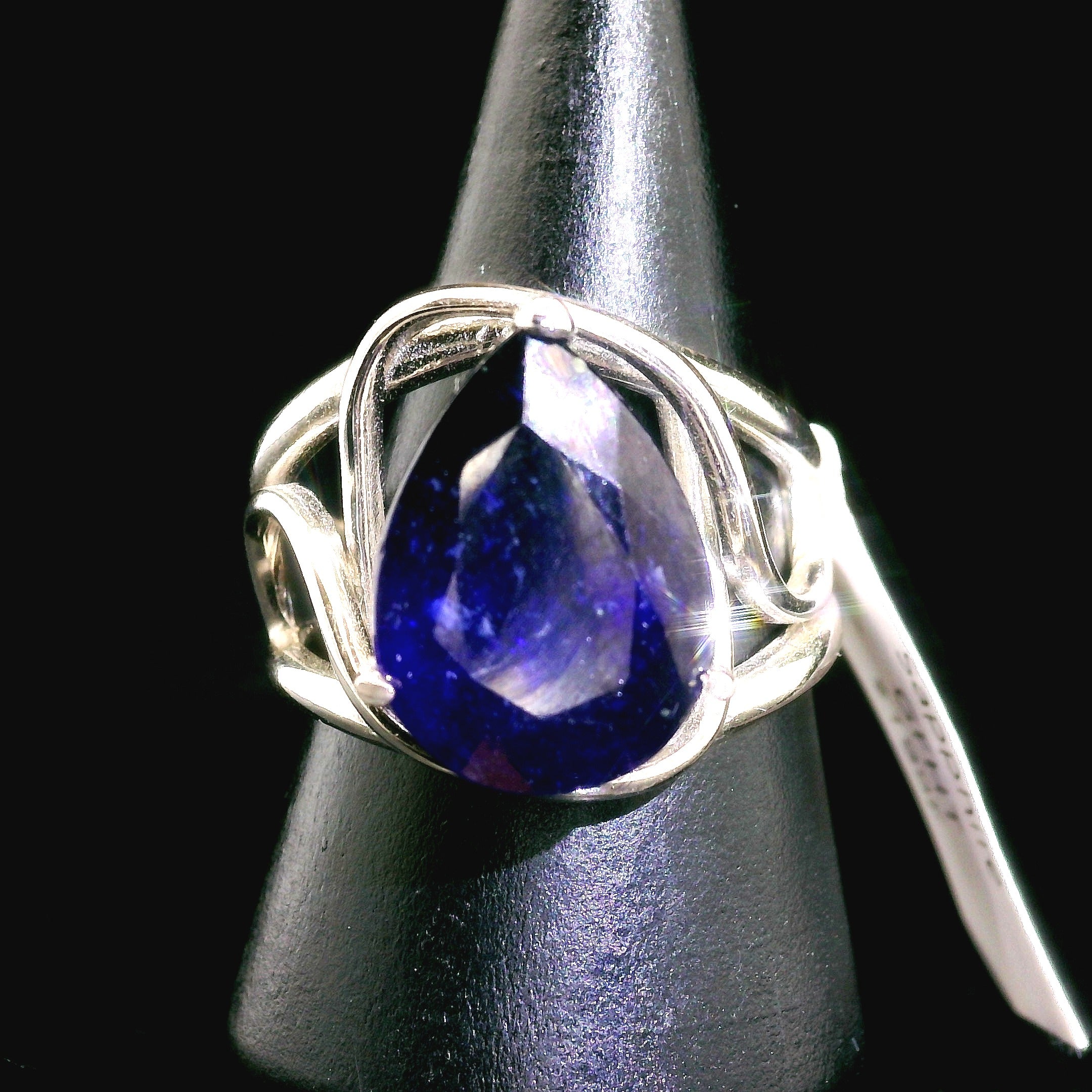 Sapphire Cuff Ring .925 Sterling Silver for Passion, Personal Power and Energy