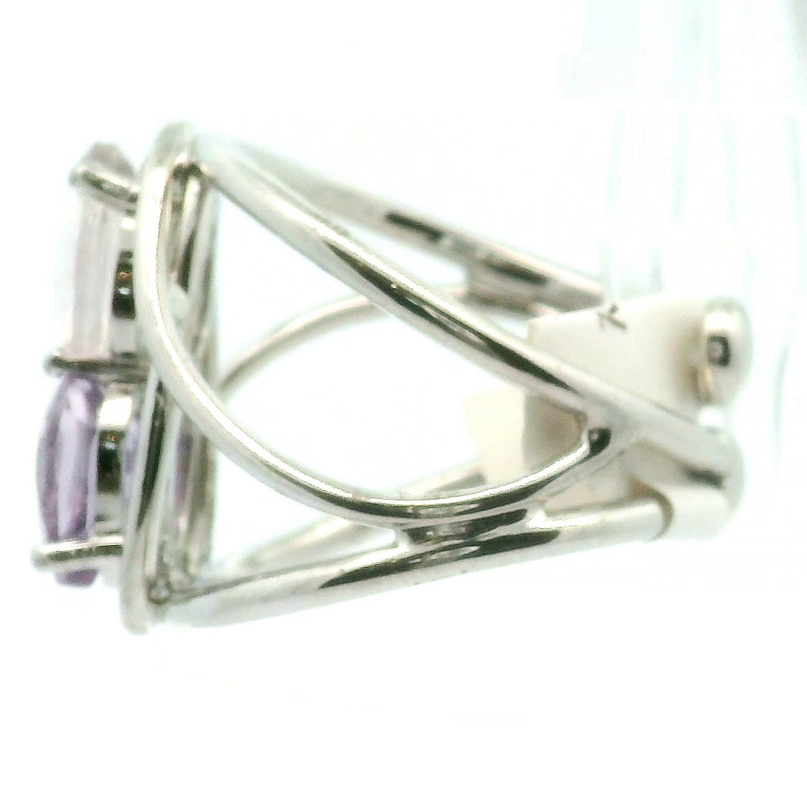 Double Stone Cuff Ring .925 Silver for Manifestation and Creation