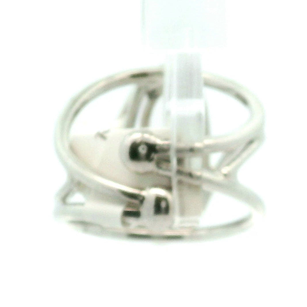Double Stone Cuff Ring .925 Silver for Manifestation and Creation