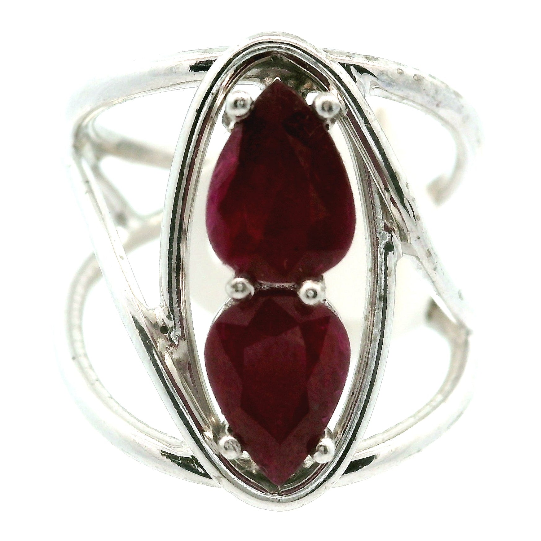 Double Stone Cuff Ring .925 Silver for Manifestation and Creation