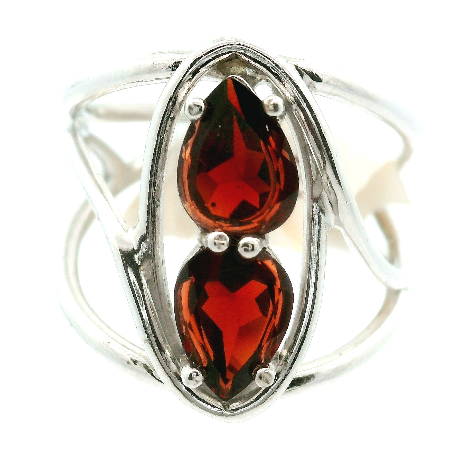 Double Stone Cuff Ring .925 Silver for Manifestation and Creation