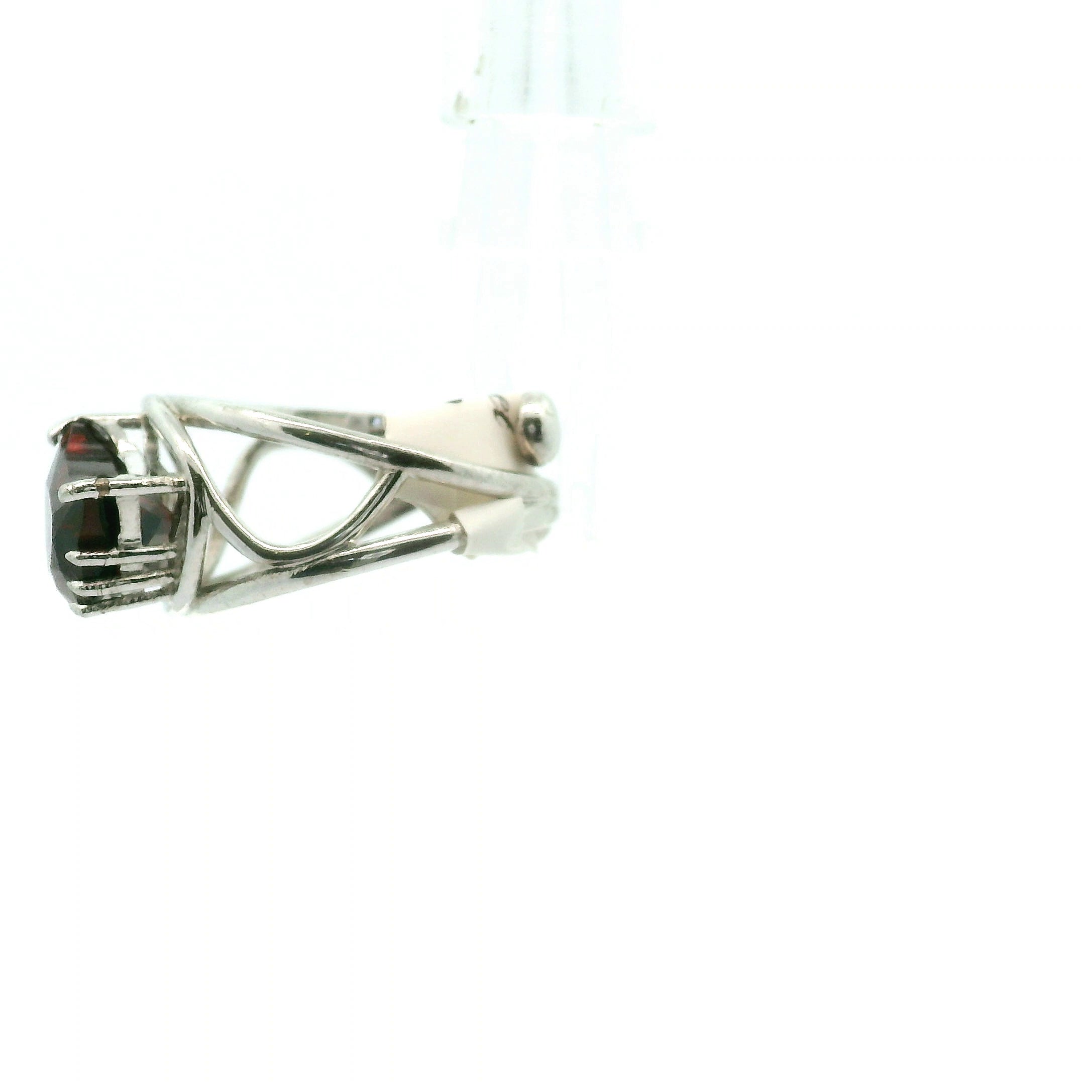 Double Cat Faceted Cuff Ring .925 Silver