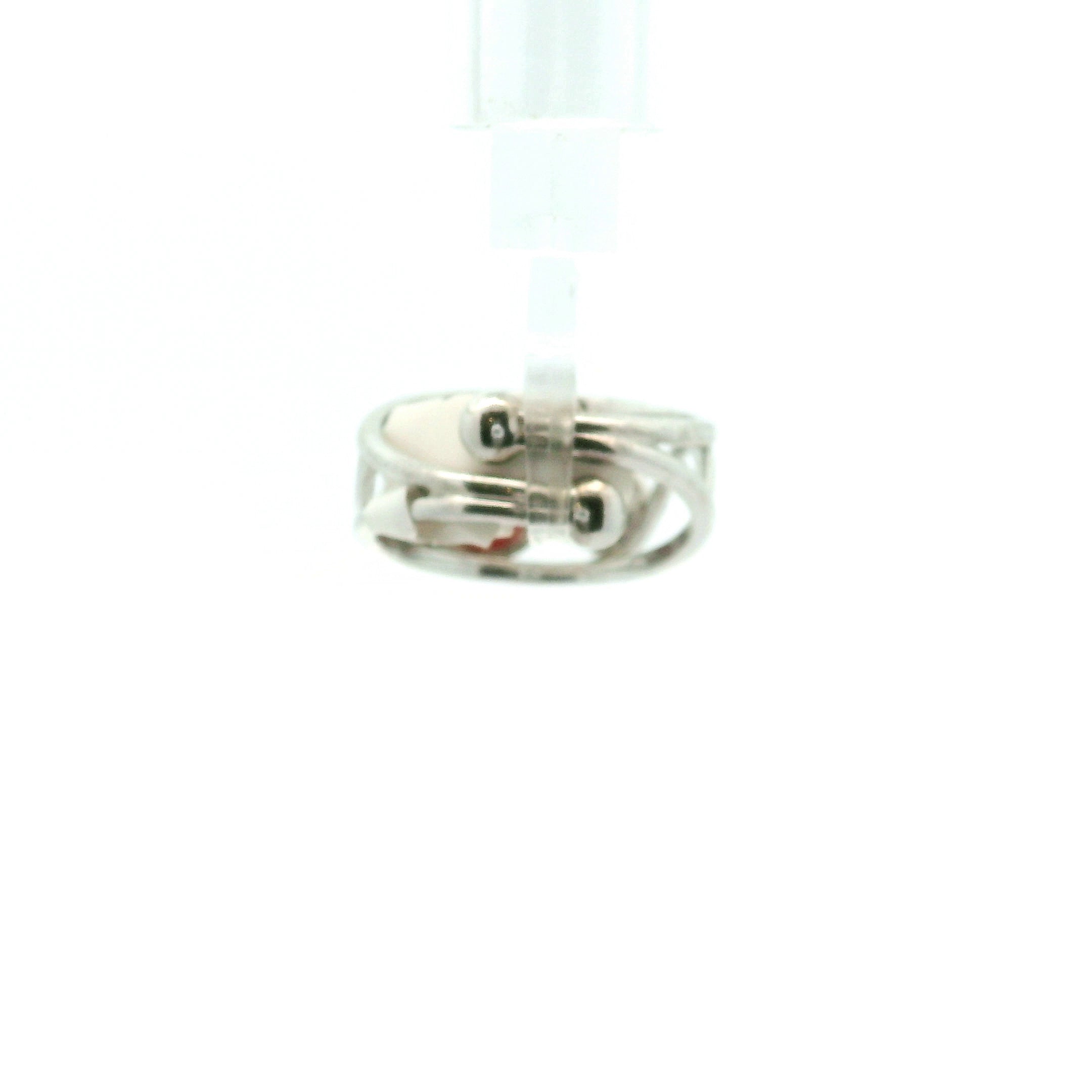 Double Cat Faceted Cuff Ring .925 Silver