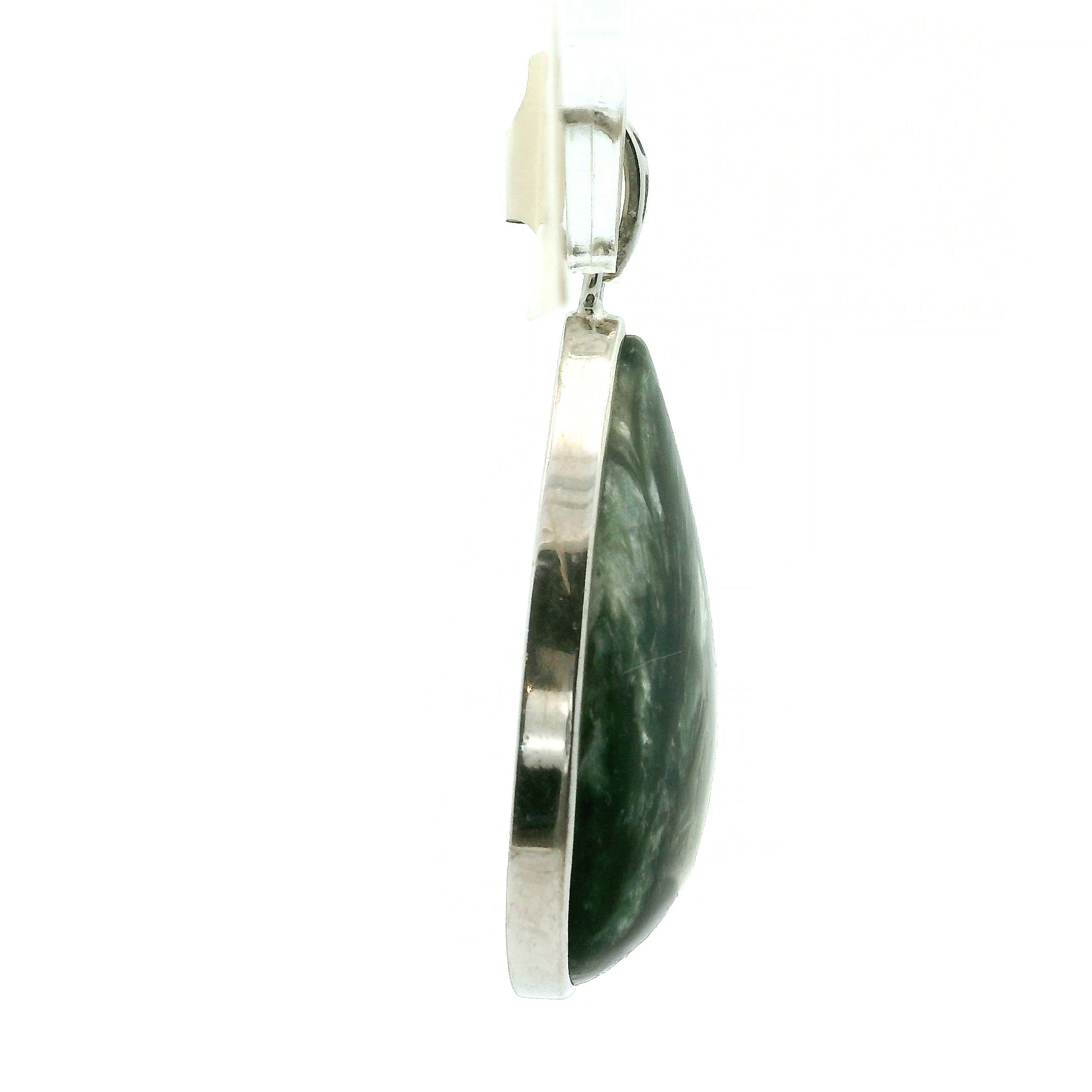 Seraphinite Pendant .925 Silver for Spiritual Advancement, Healing and Harmony