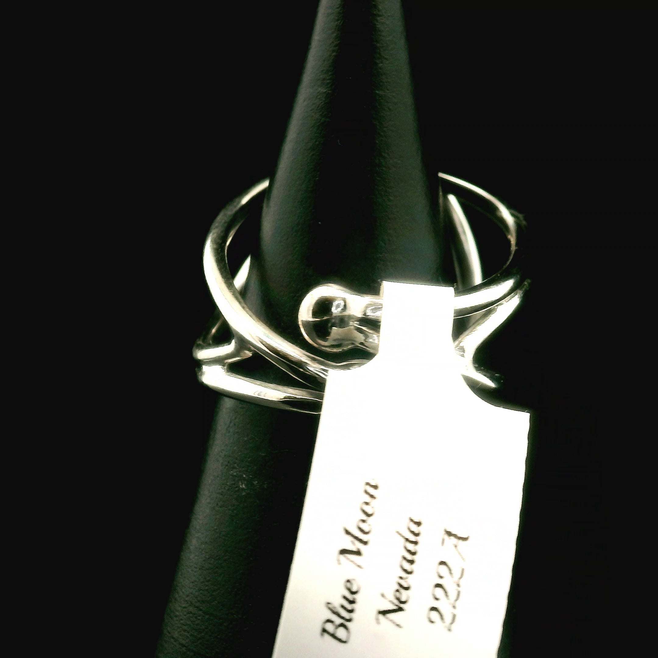 Blue Moon Turquoise Cuff Ring 925 Silver for Good Luck, Prosperity and Protection