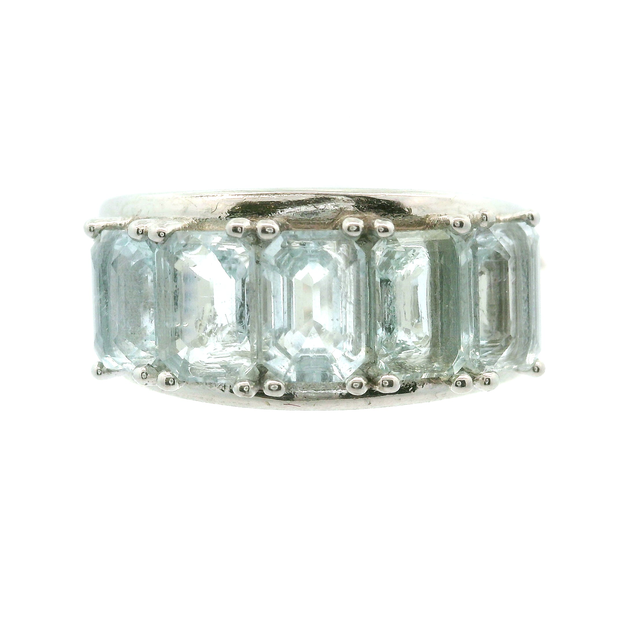 Multi Stone Emerald Cut Stacker Cuff Ring .925 Silver for Healing, Intention Setting and Manifesting your Desires