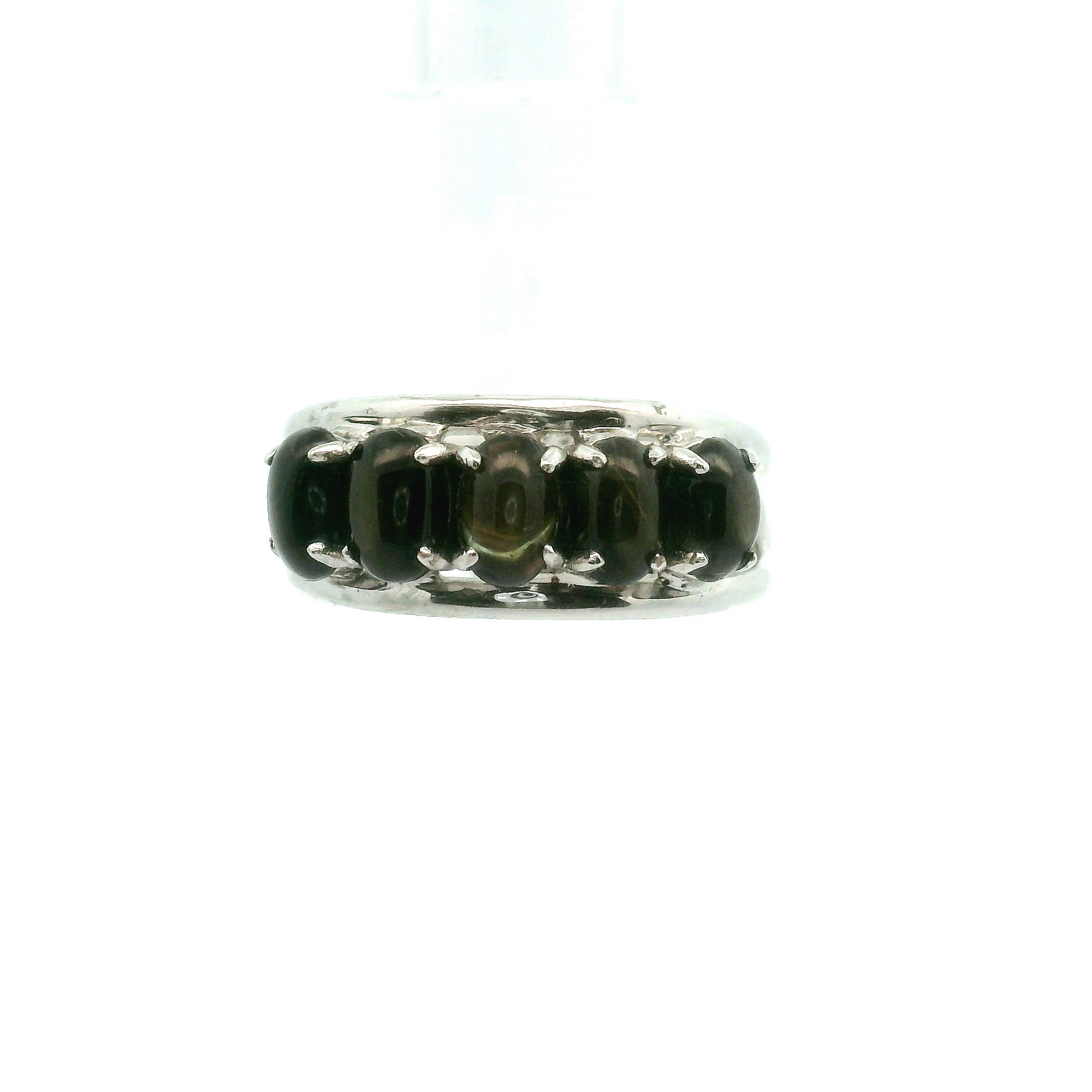 Multi Stone Oval Cut Stacker Cuff Ring .925 Silver for Healing, Intention Setting and Manifesting your Desires