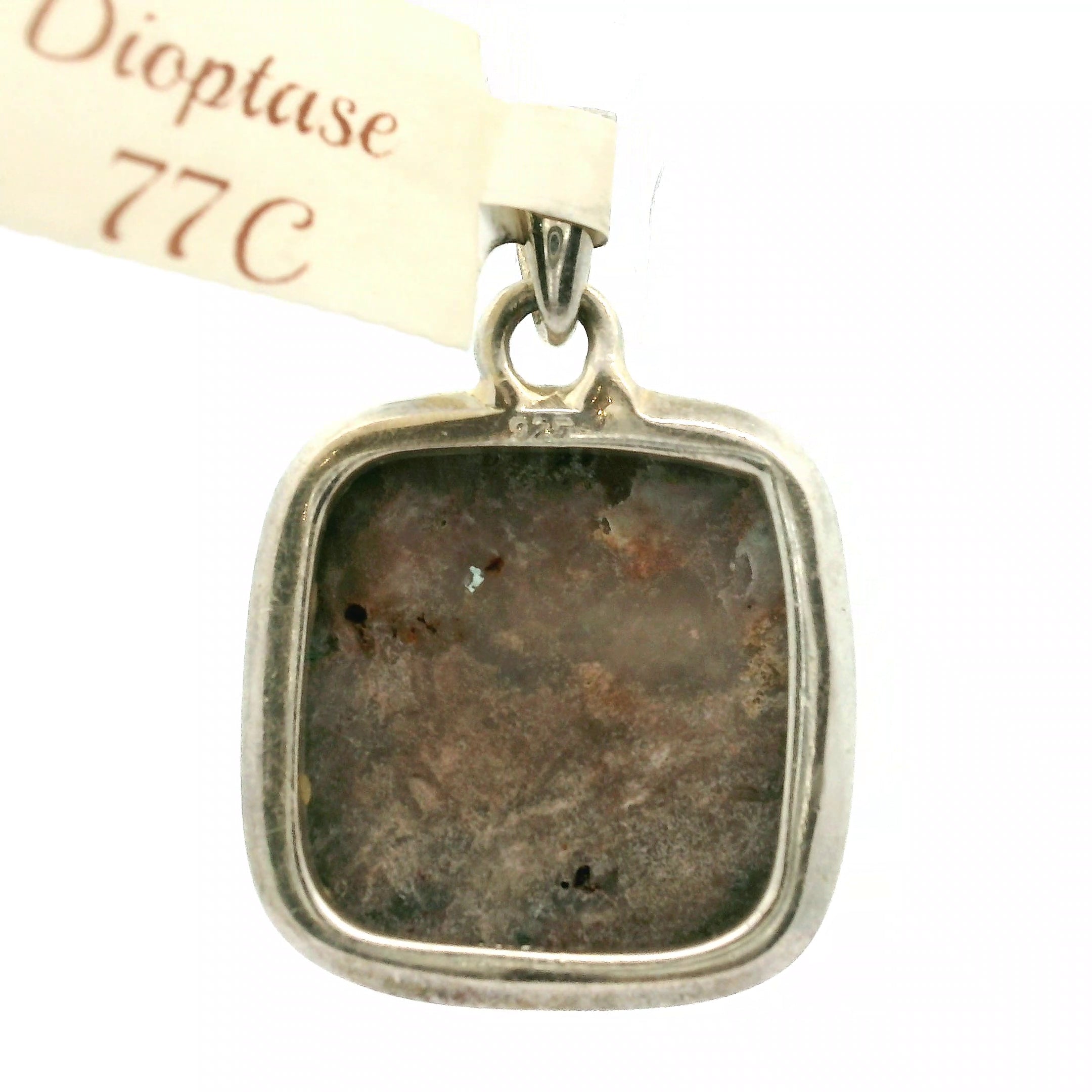Druzy Raw Dioptase Bezel Pendant (High Quality) for Grief, Depression and Anxiety