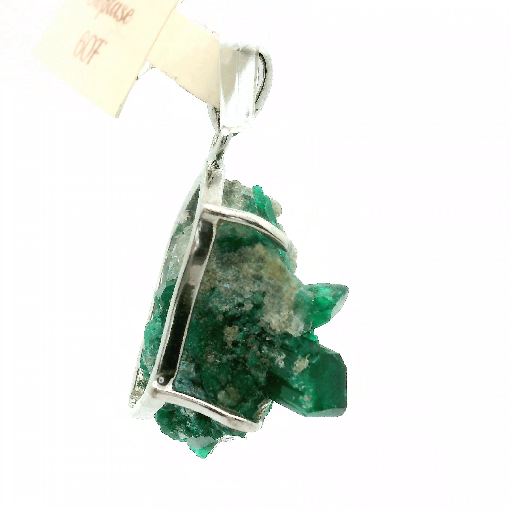 Druzy Raw Dioptase Claw Pendant (High Quality) for Grief, Depression and Anxiety
