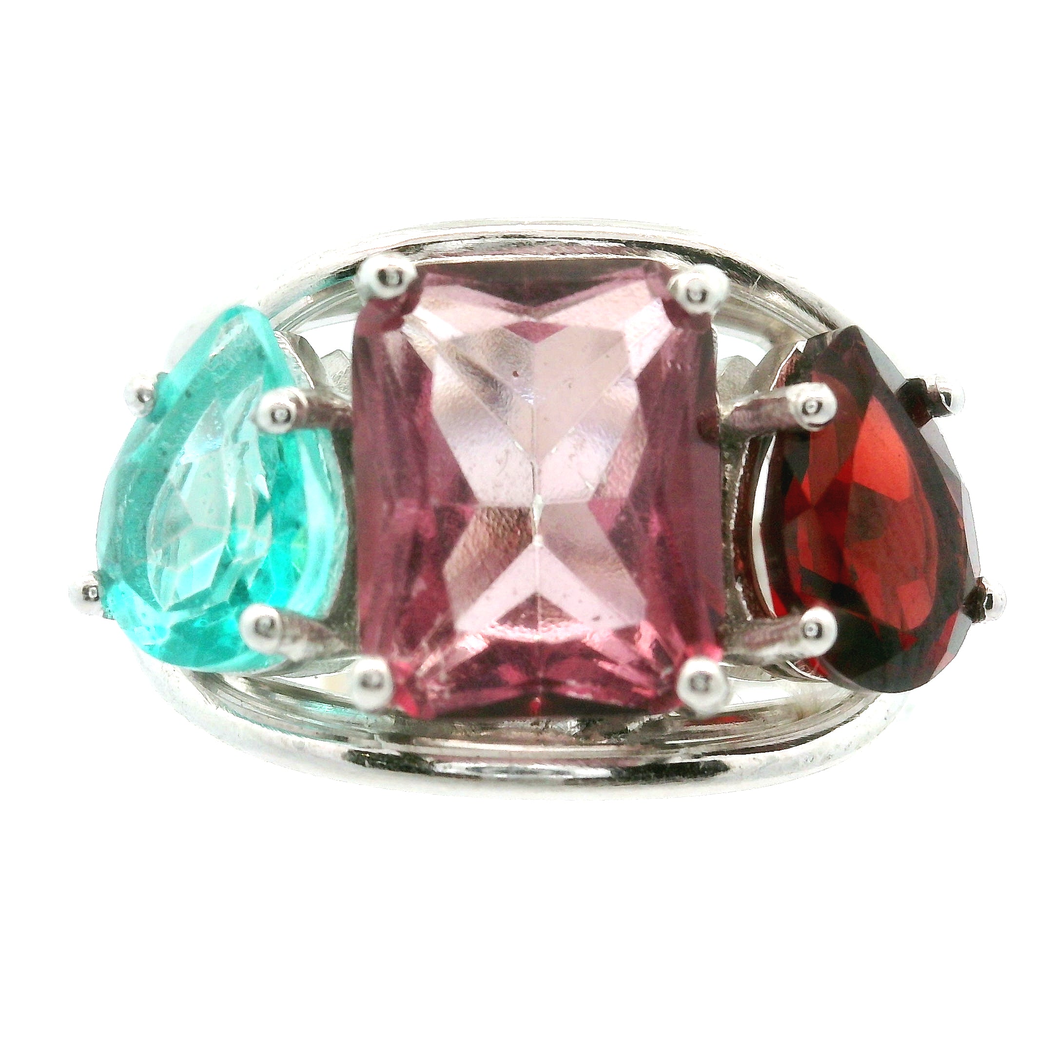 Triple Stone Crown Ring .925 Silver for Embracing your Power