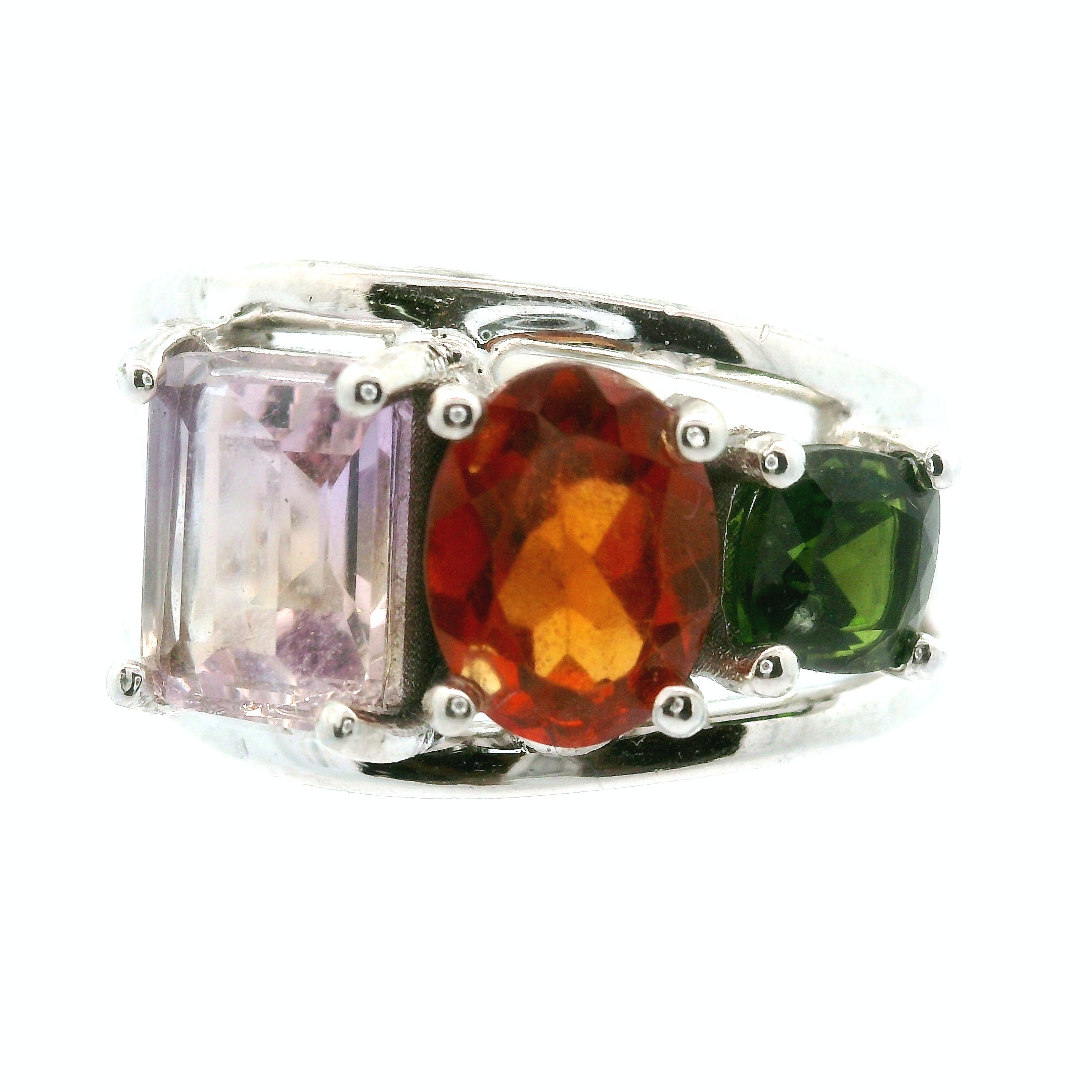 Triple Stone Crown Ring .925 Silver for Embracing your Power