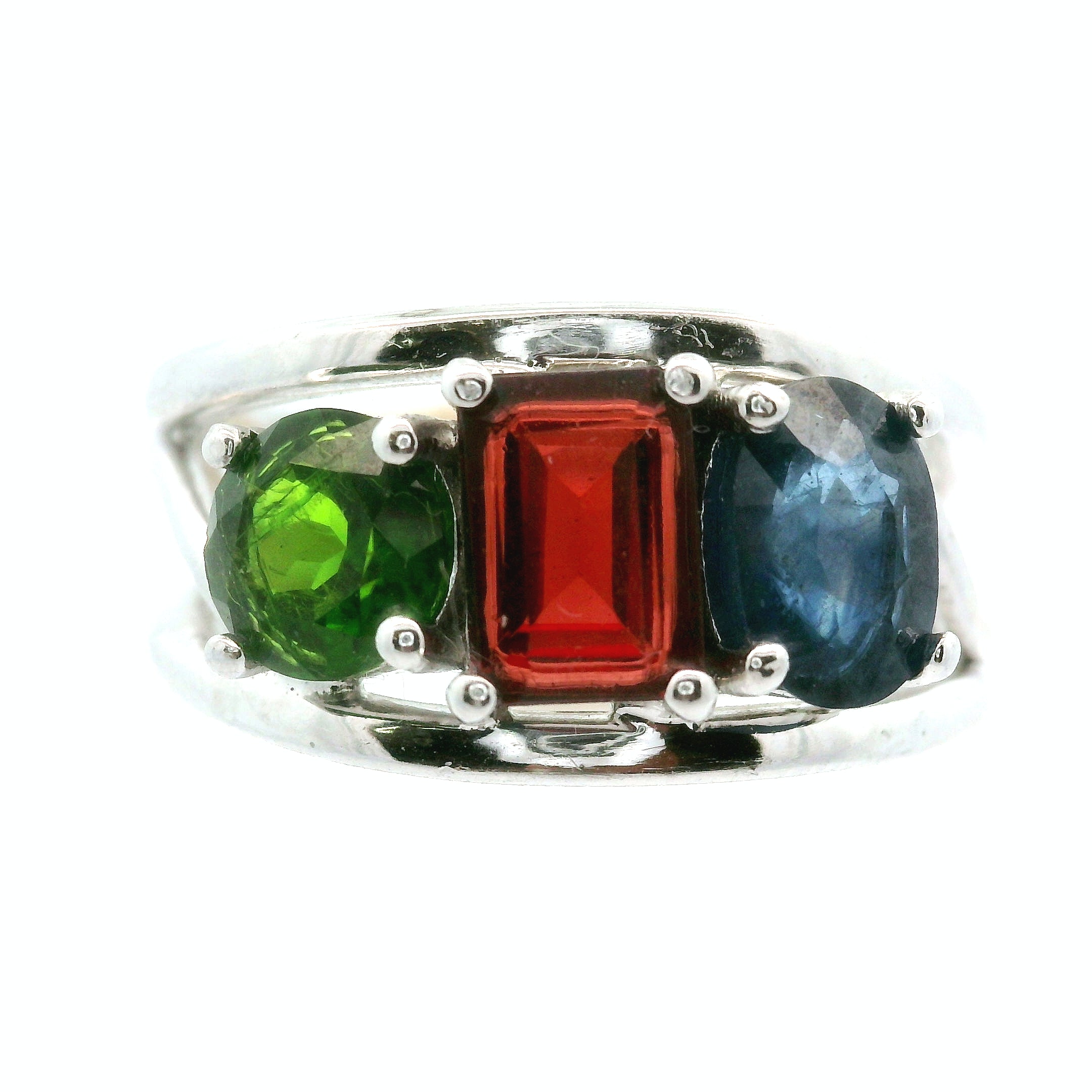Triple Stone Crown Ring .925 Silver for Embracing your Power