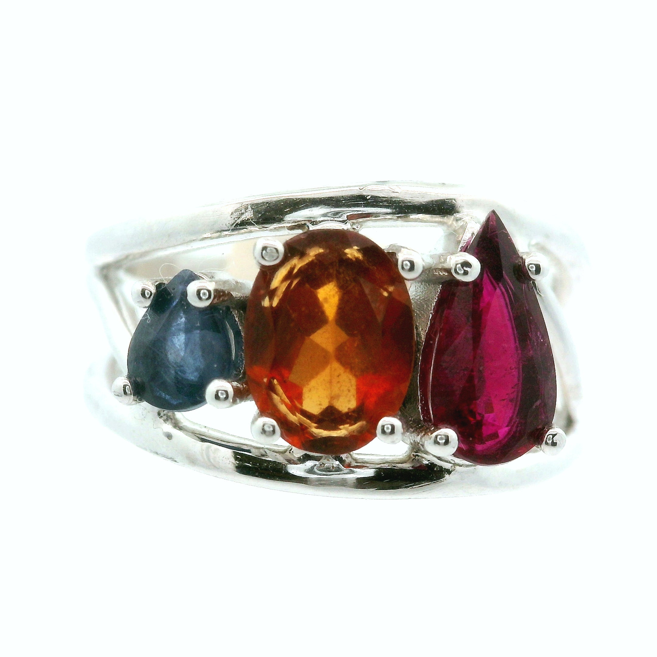 Triple Stone Crown Ring .925 Silver for Embracing your Power