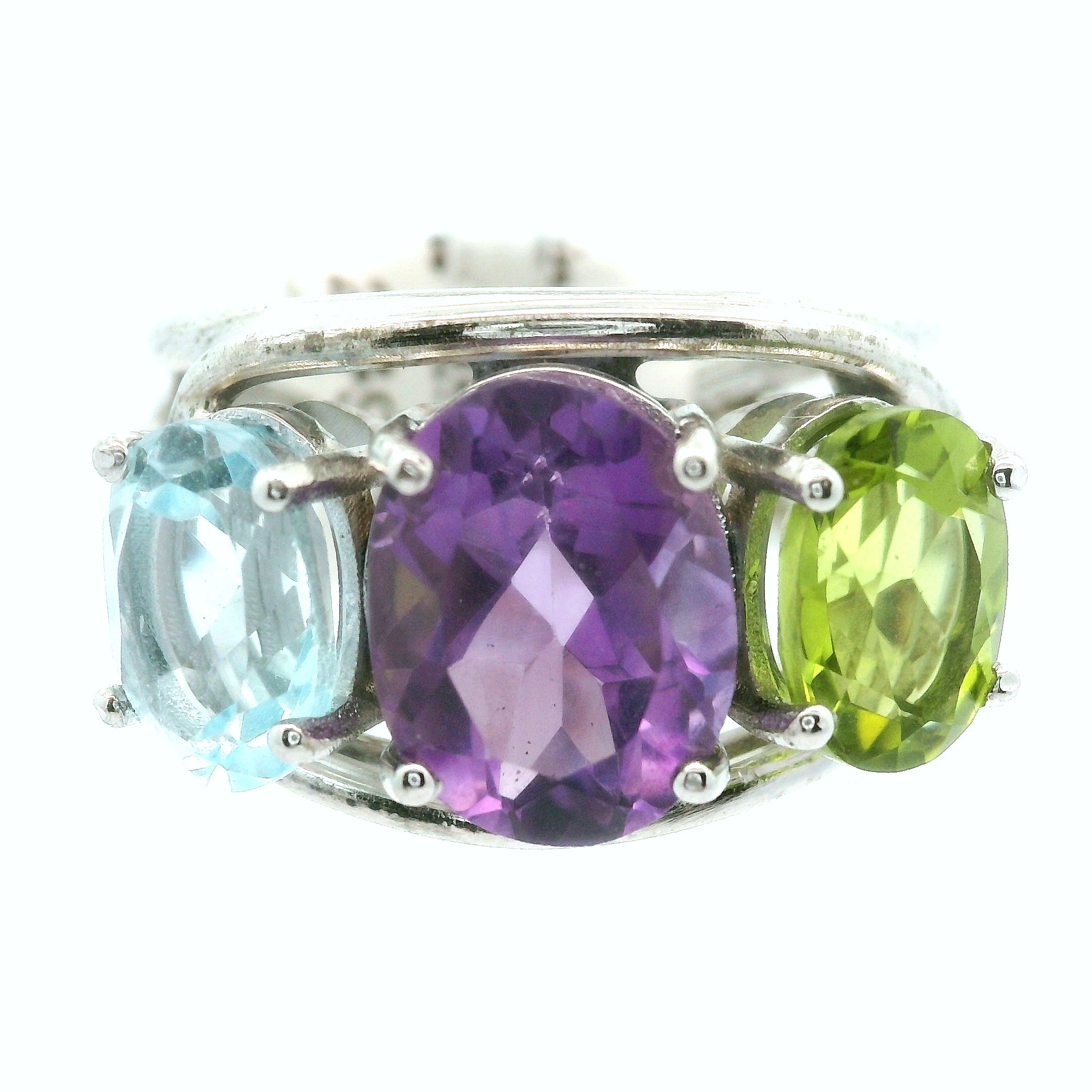 Triple Stone Crown Ring .925 Silver for Embracing your Power