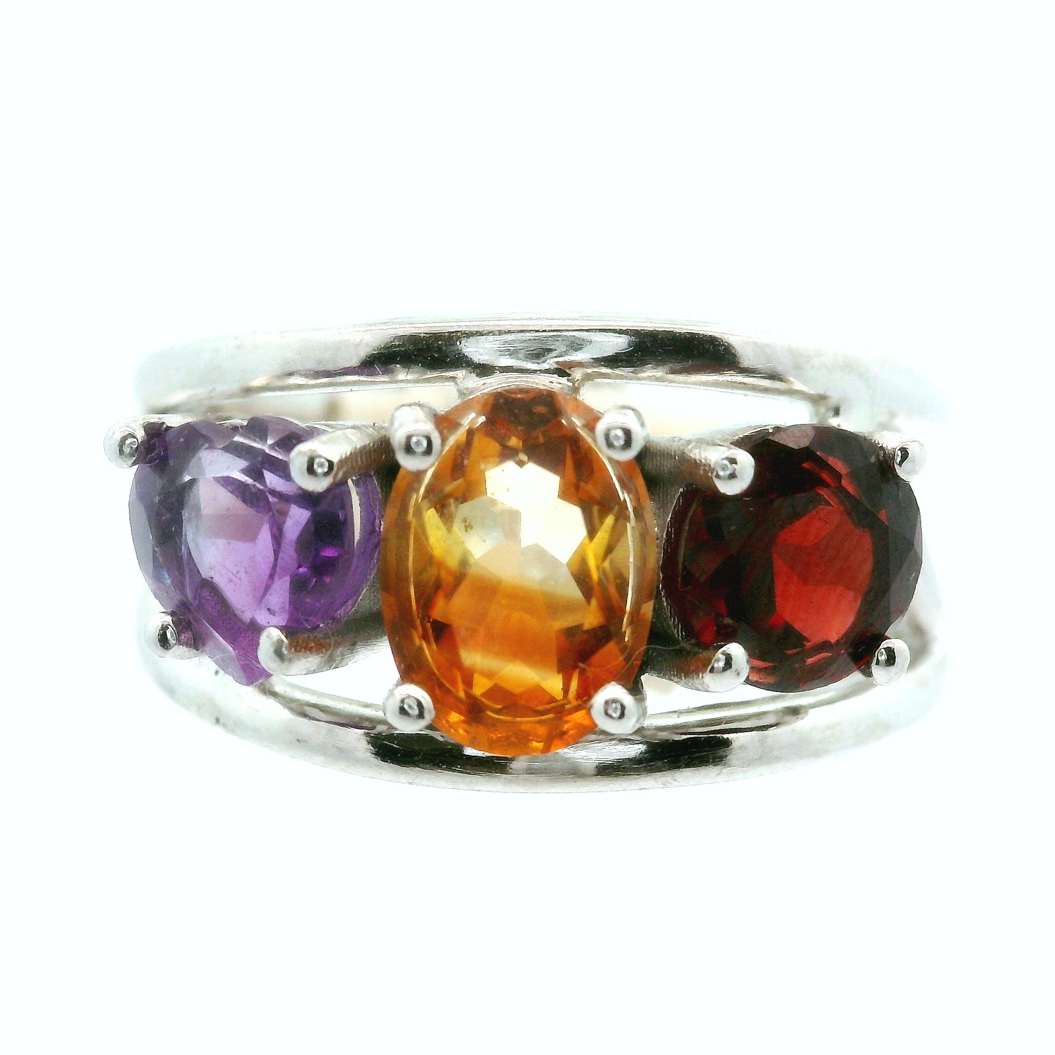 Triple Stone Crown Ring .925 Silver for Embracing your Power