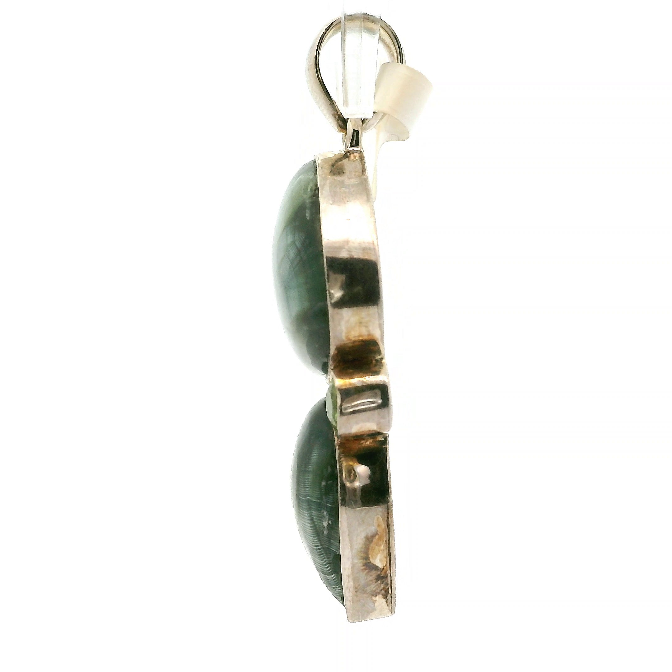 Seraphinite with Peridot Pendant .925 Silver for Spiritual Advancement, Healing and Harmony