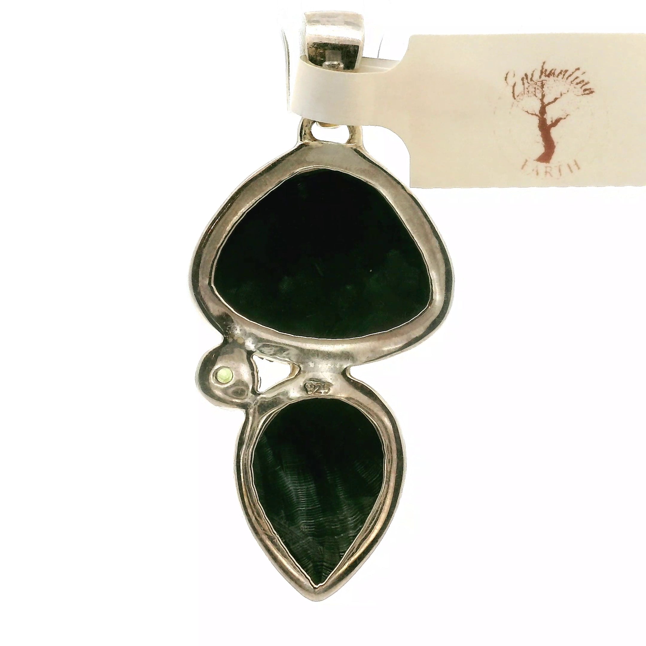 Seraphinite with Peridot Pendant .925 Silver for Spiritual Advancement, Healing and Harmony