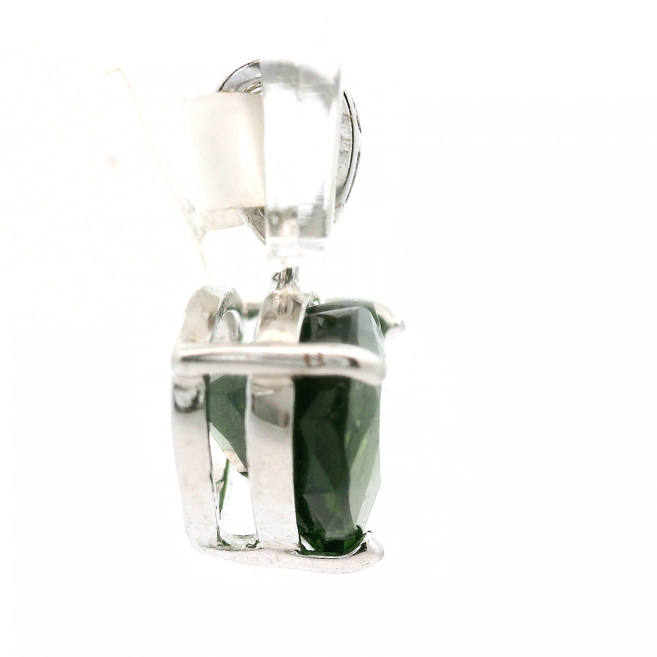 Green Blue Tourmaline Heart Pendants .925 Silver for Removing Insecurities and Helping Inspire Creativity