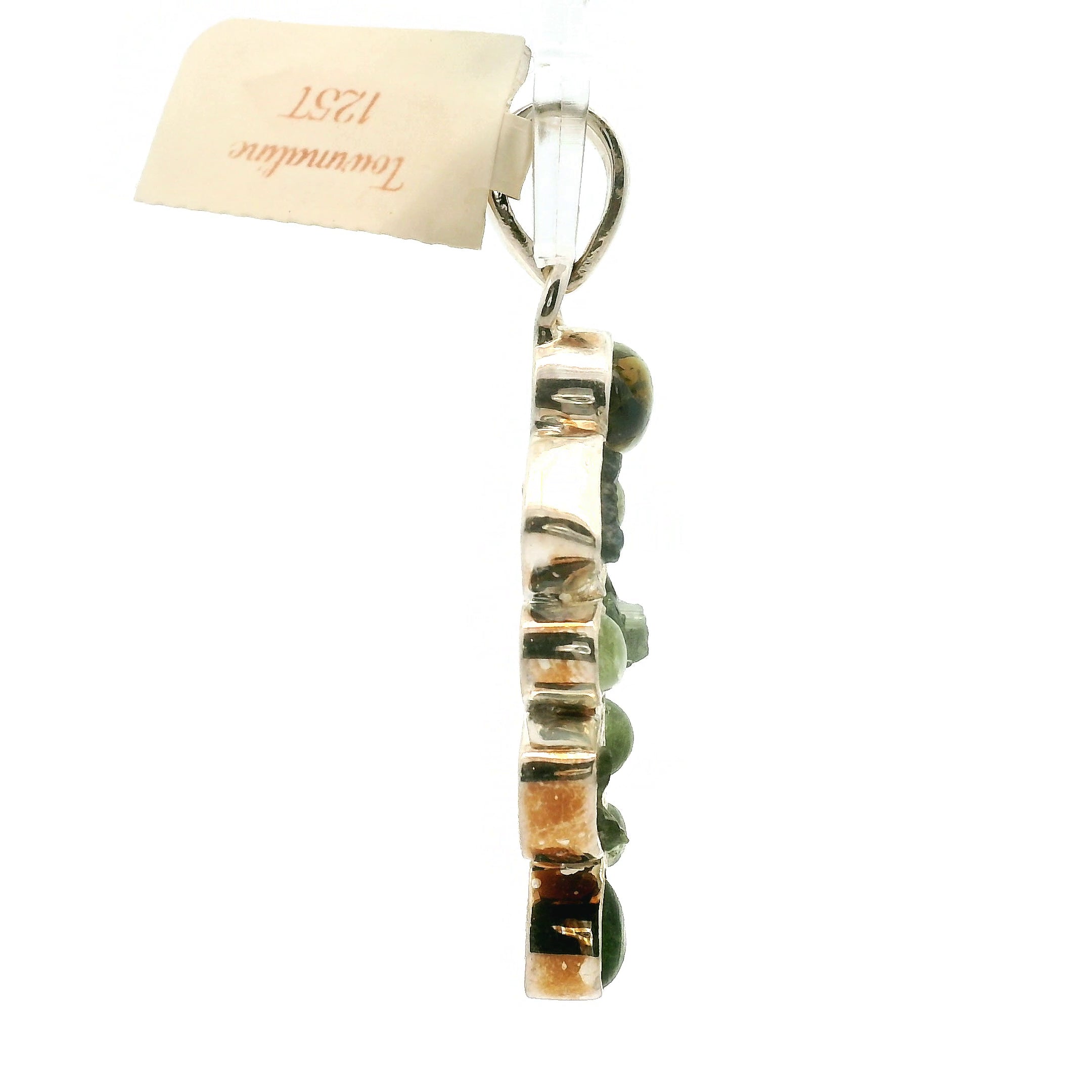 Green Tourmaline Multi-Stone Pendants .925 Silver for Removing Insecurities, and Inspiring Creativity