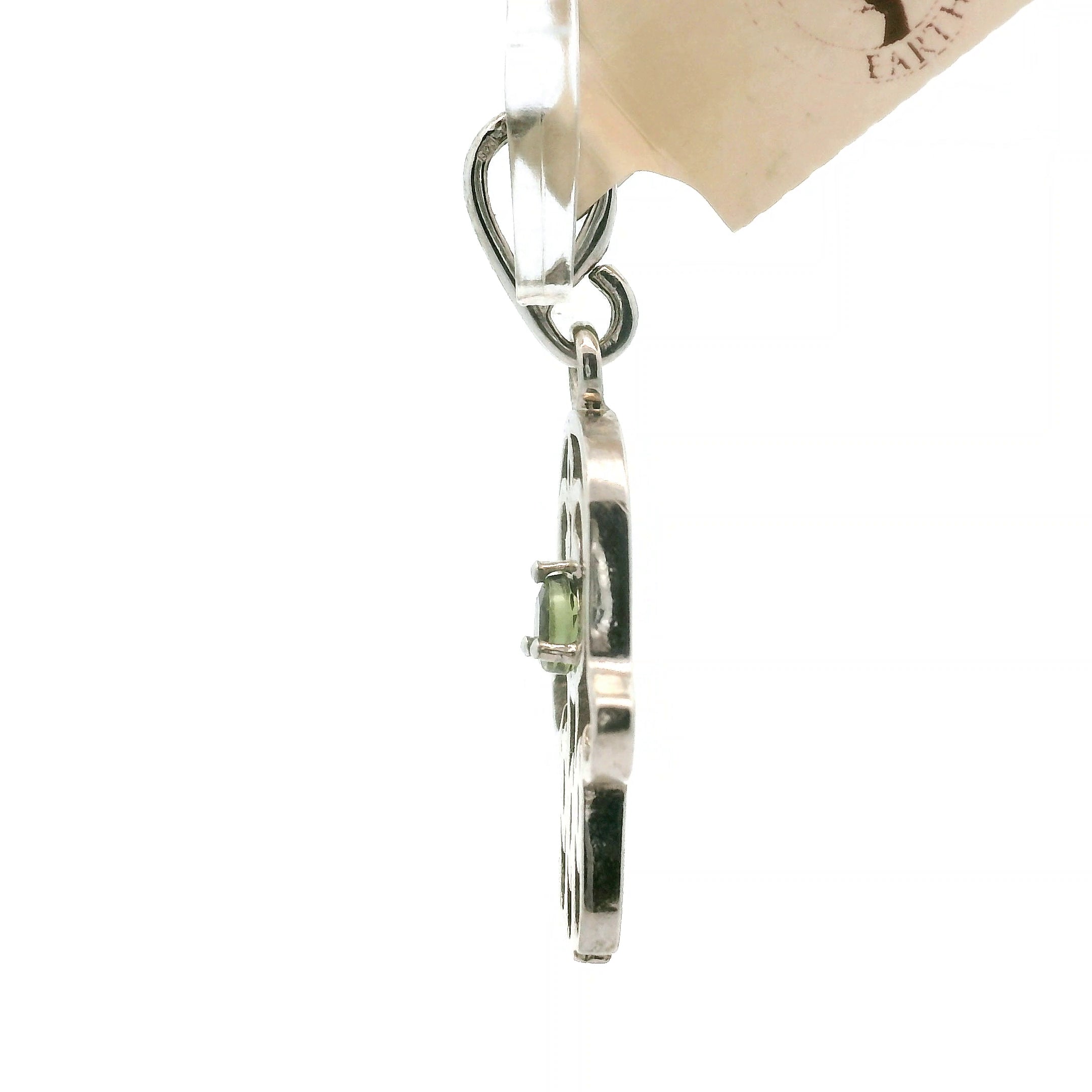 Moldavite Hamsa Pendant .925 Silver for Manifesting Miracles