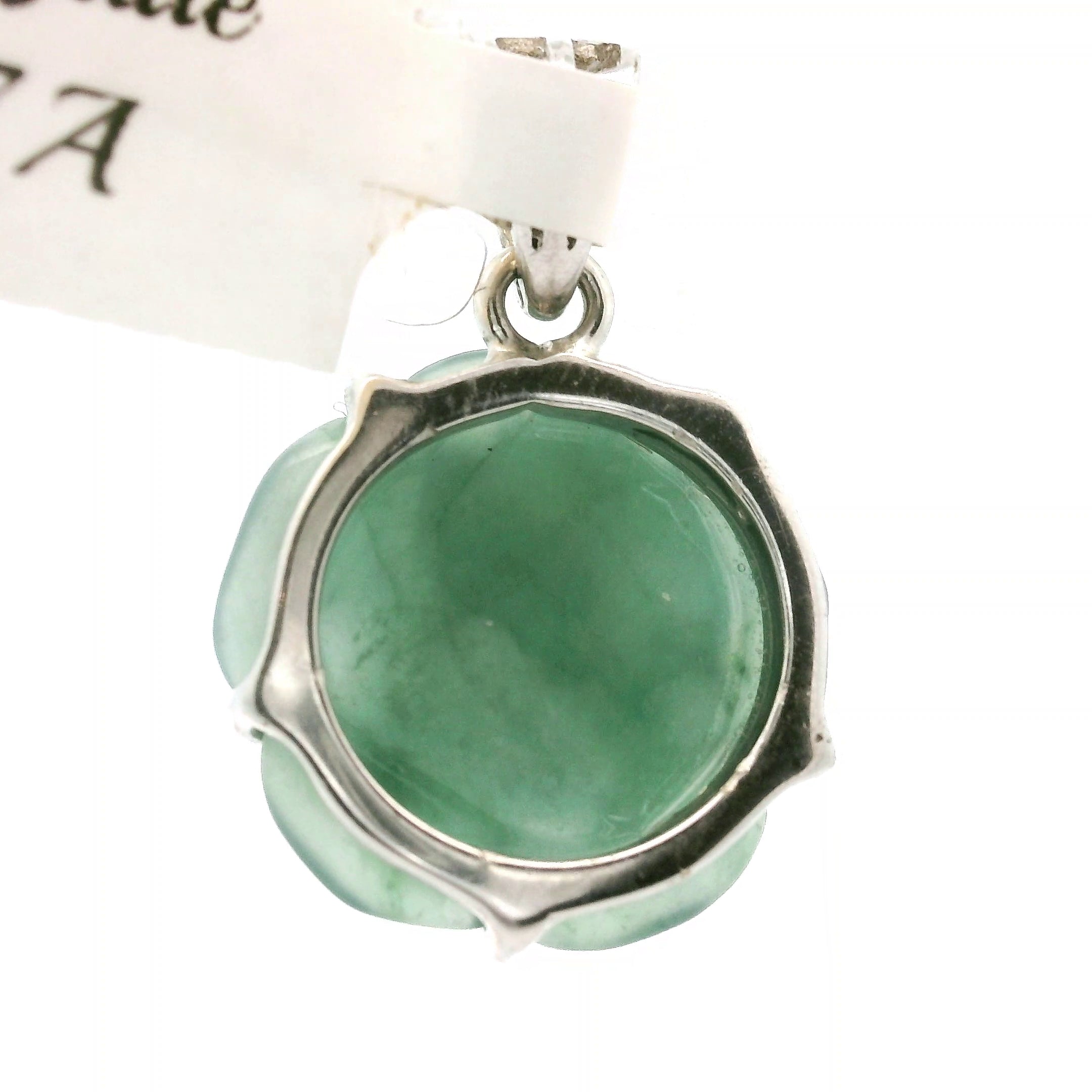 Blue Jade Carved Rose Pendants .925 Silver for Abundance, Good Luck, Joy and Protection