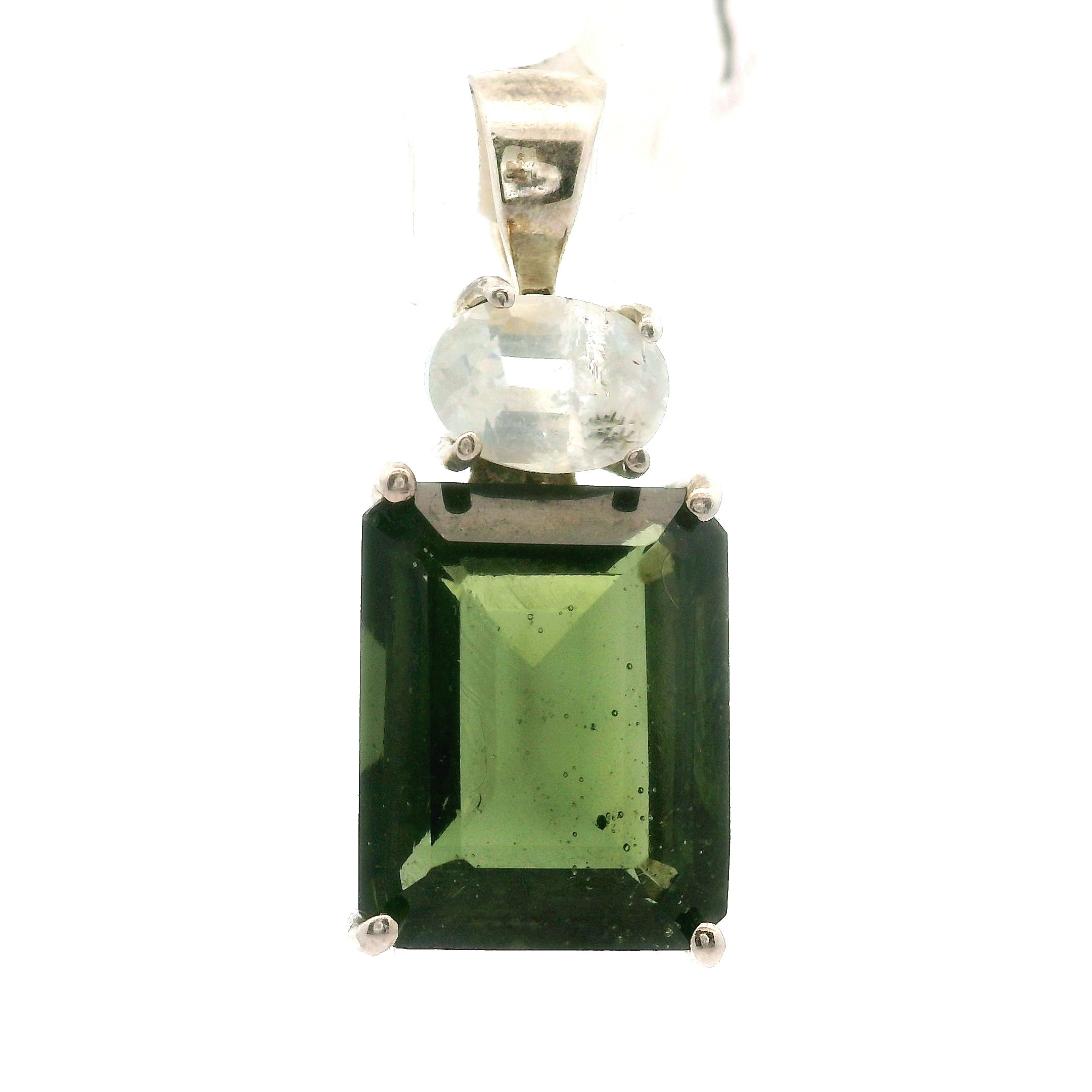 Moldavite Faceted .925 Silver for Manifesting Miracles