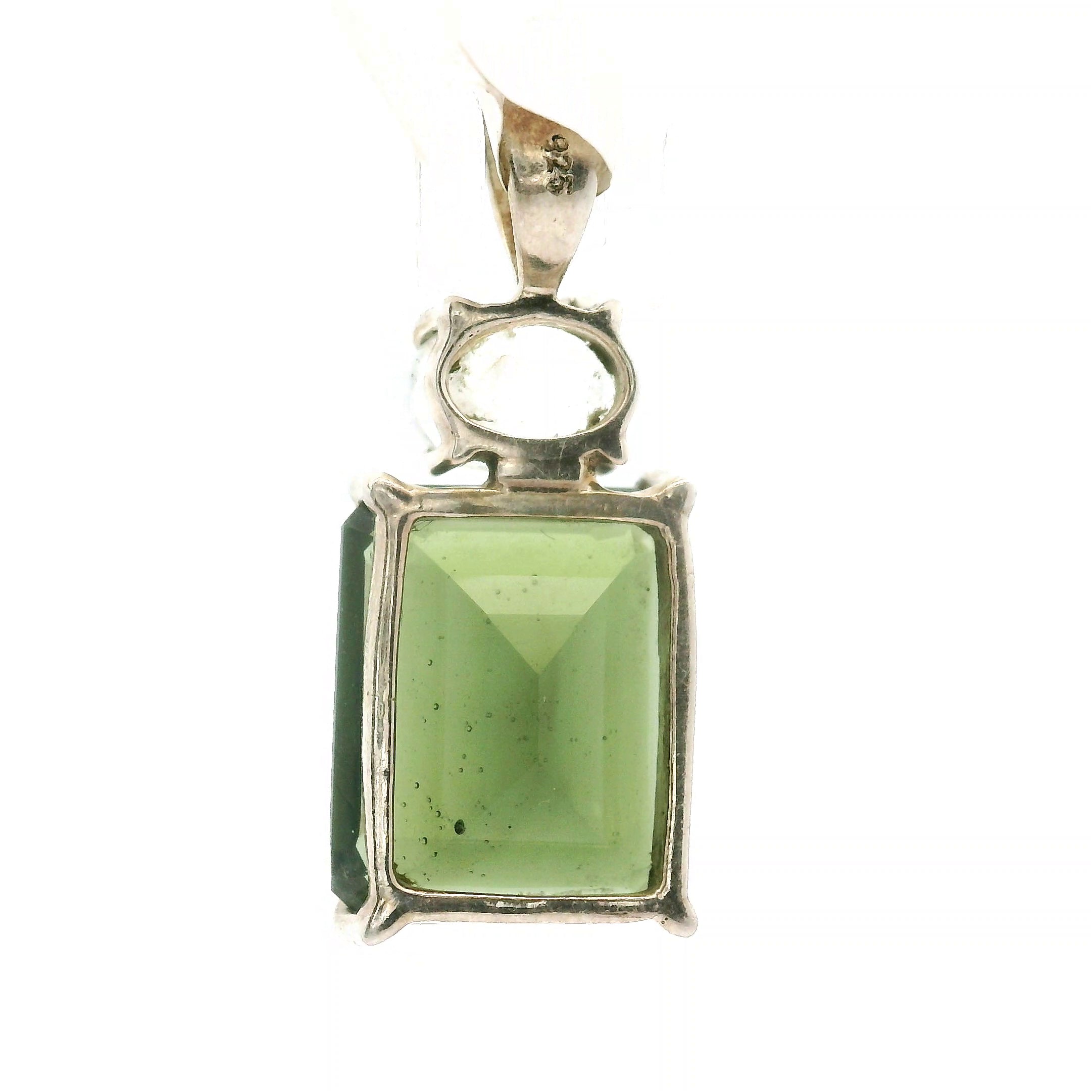 Moldavite Faceted .925 Silver for Manifesting Miracles
