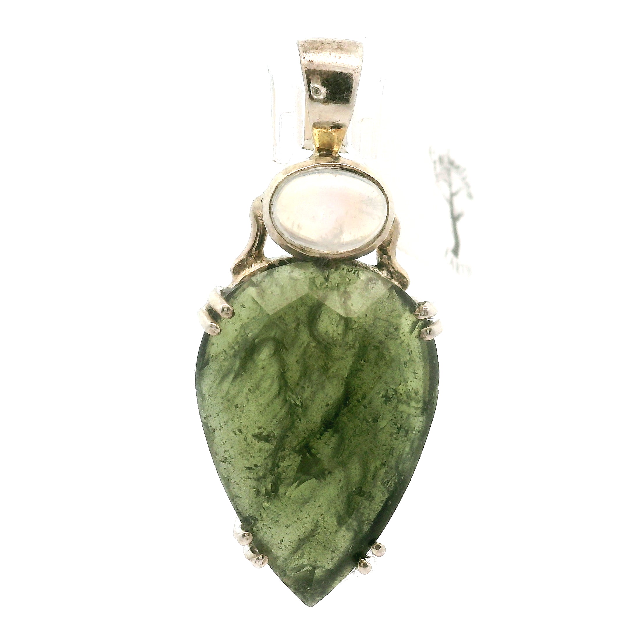 Moldavite Faceted .925 Silver for Manifesting Miracles