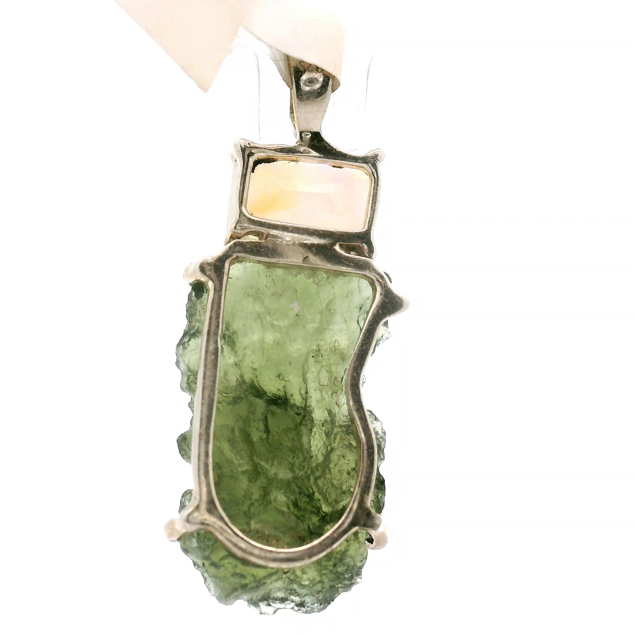 Moldavite Pendant .925 Silver for Manifesting Miracles