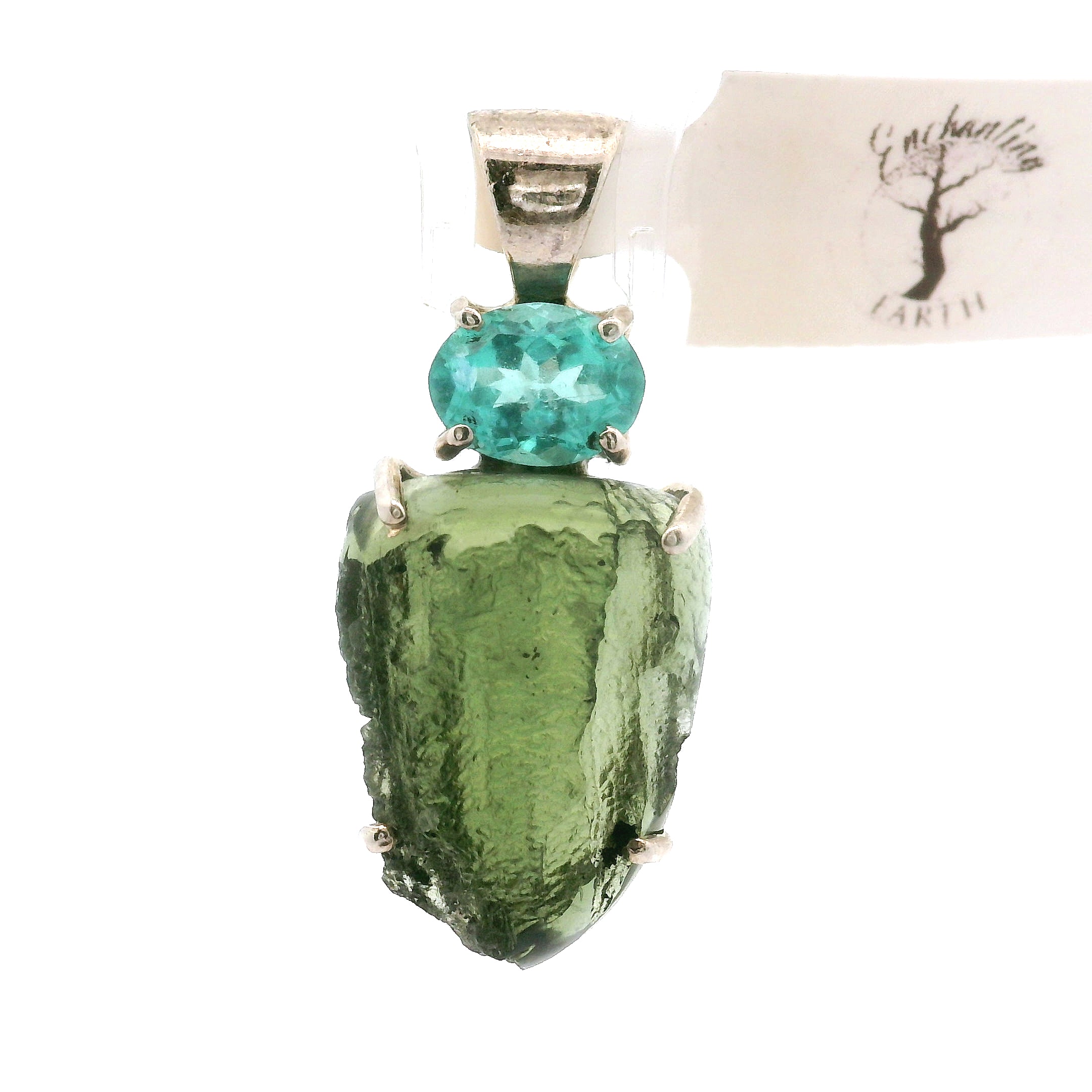 Moldavite Pendant .925 Silver for Manifesting Miracles