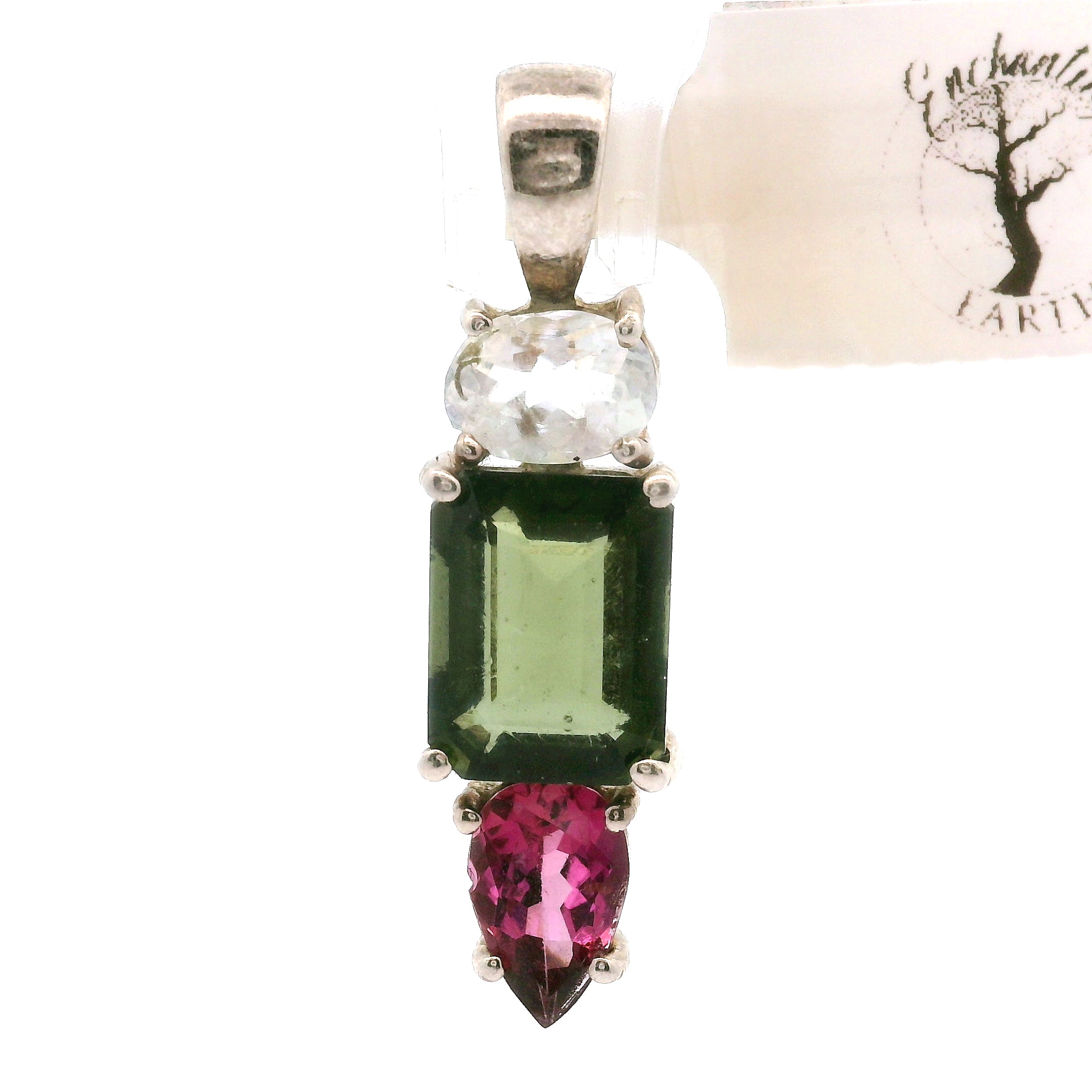 Moldavite Faceted .925 Silver for Manifesting Miracles