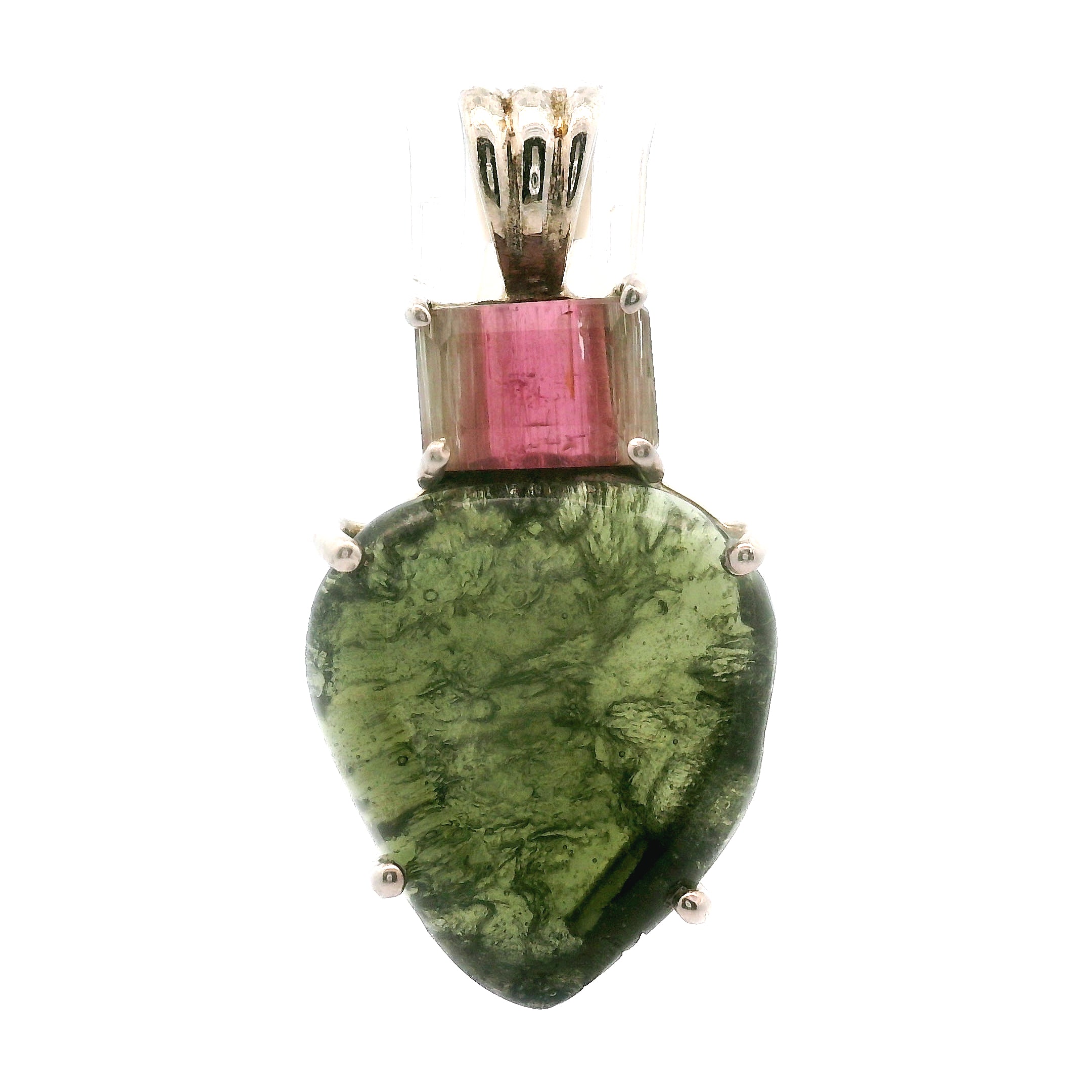 Moldavite Faceted .925 Silver for Manifesting Miracles