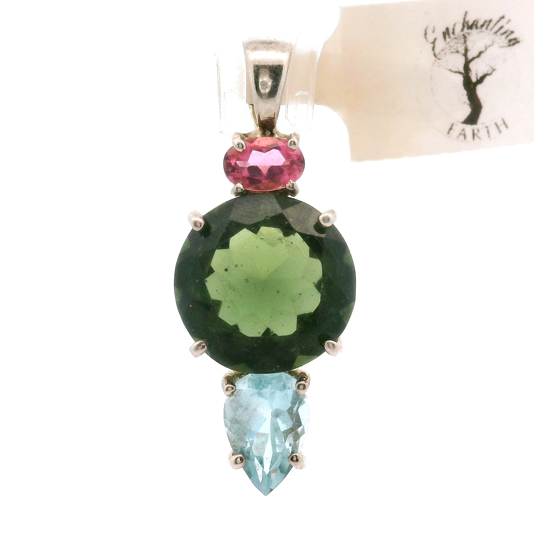 Moldavite Faceted .925 Silver for Manifesting Miracles