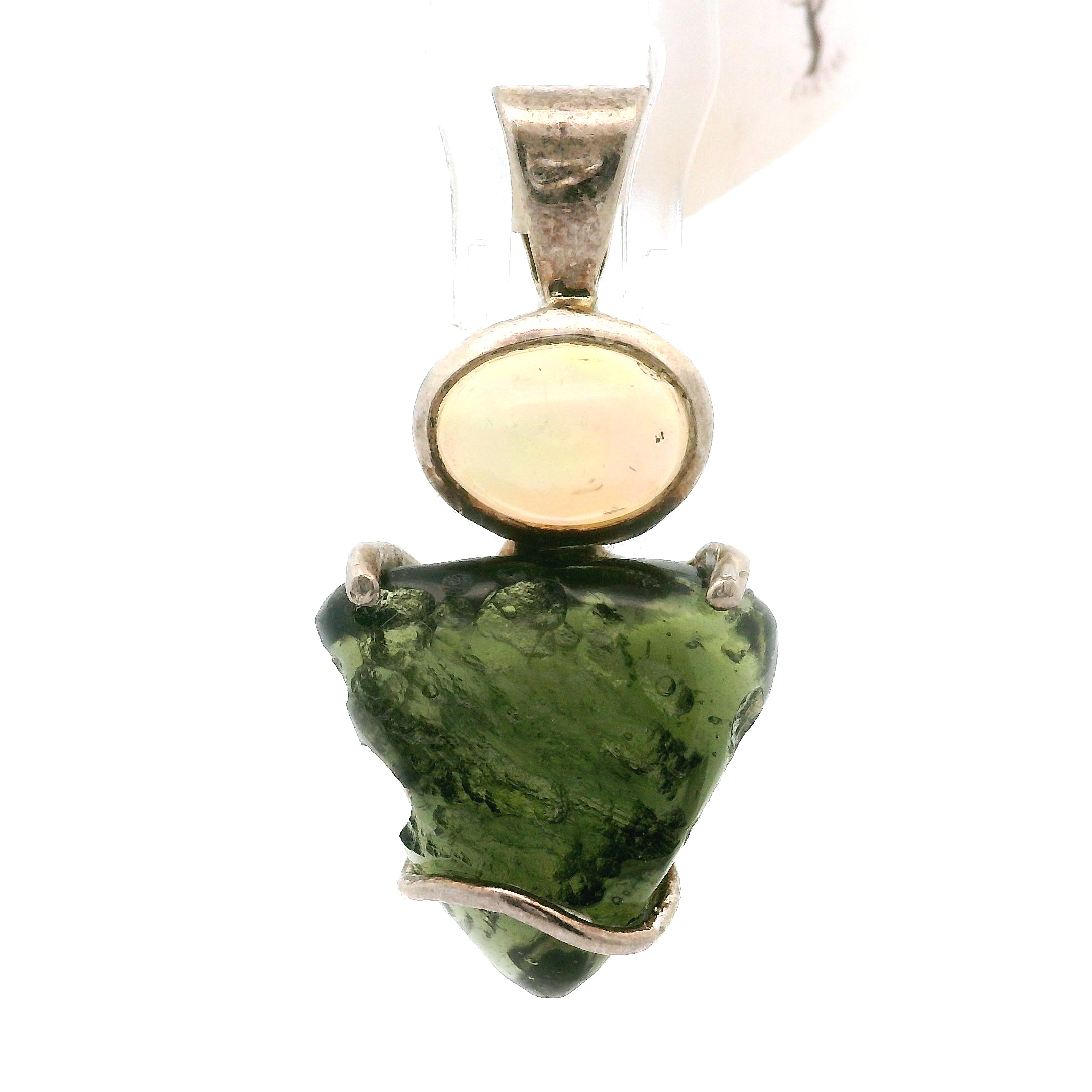 Moldavite Pendant .925 Silver for Manifesting Miracles