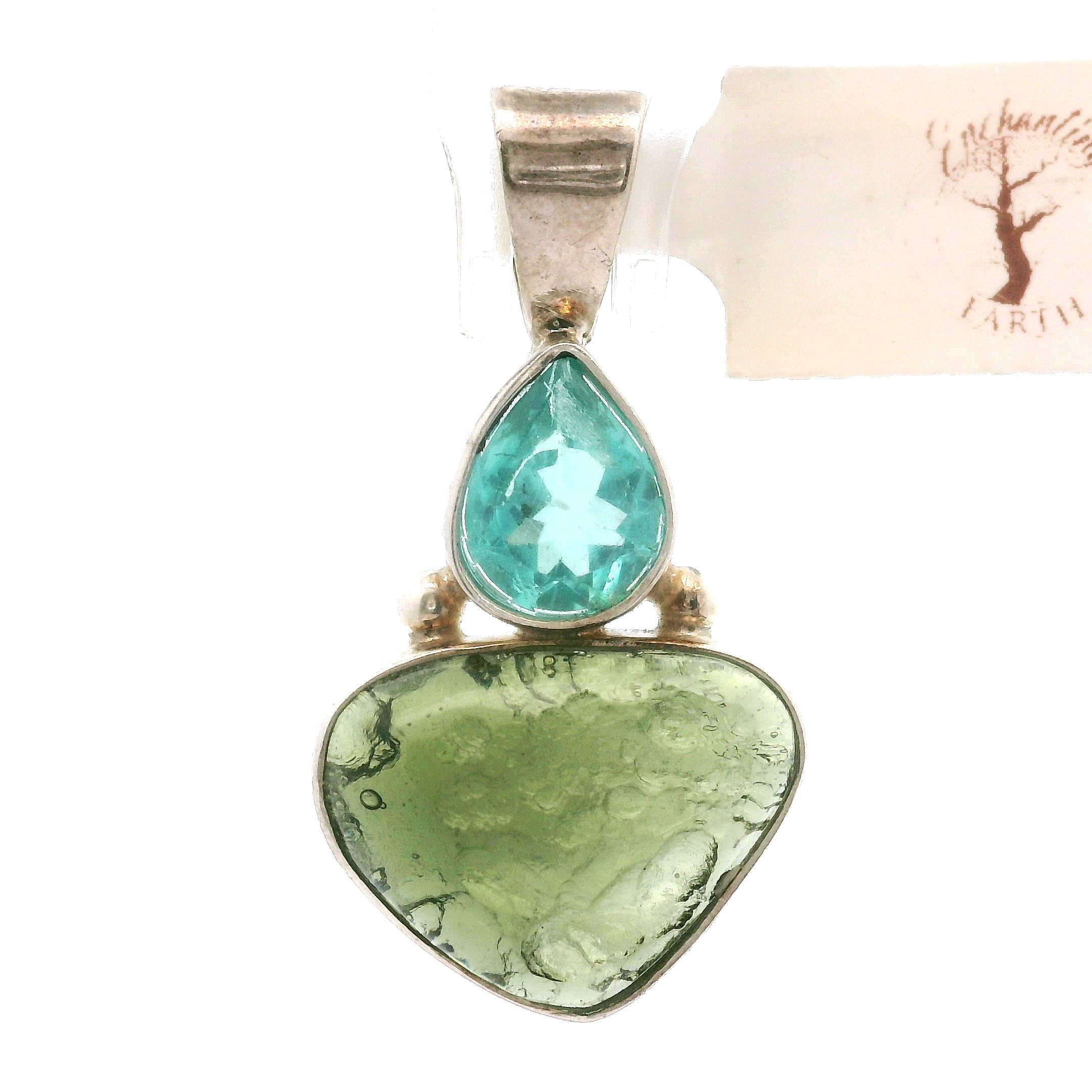 Moldavite Pendant .925 Silver for Manifesting Miracles