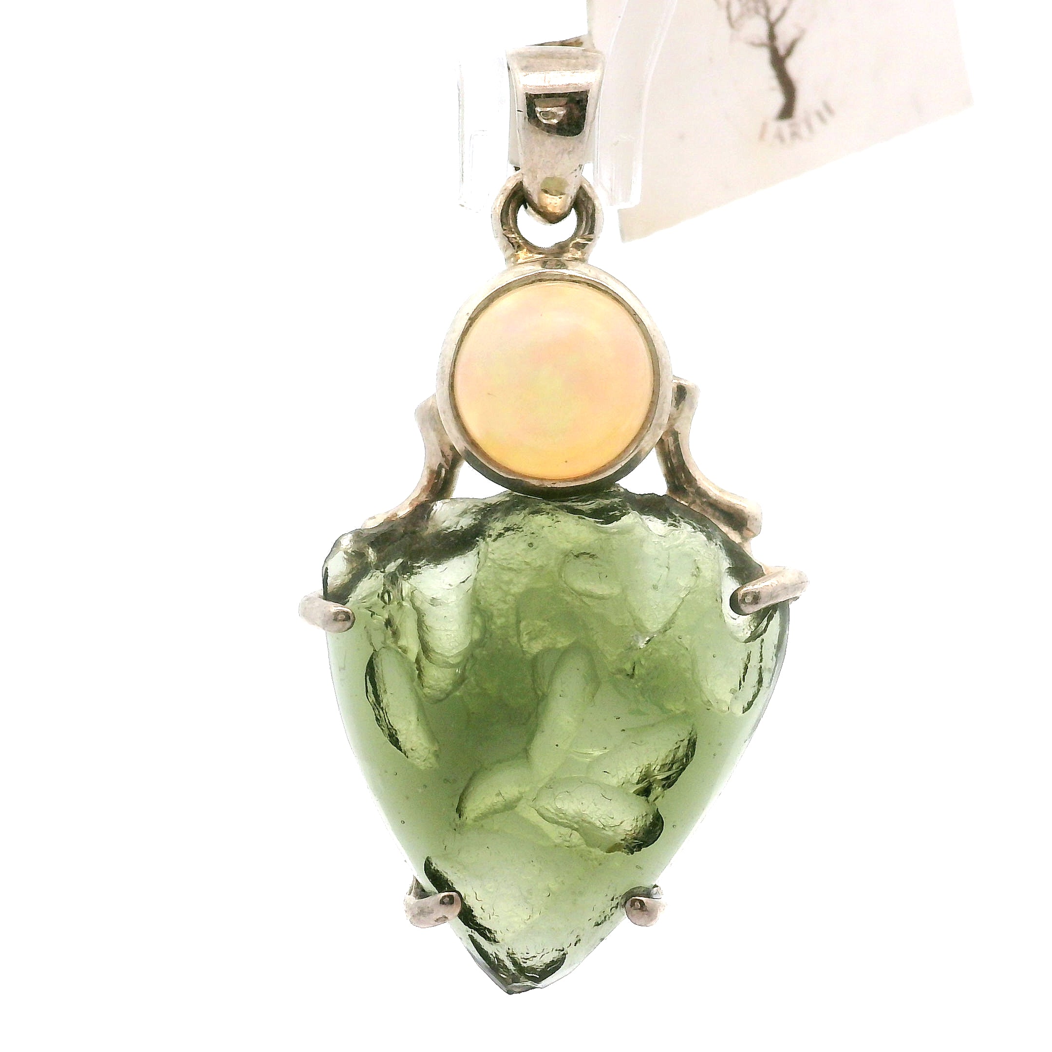 Moldavite Pendant .925 Silver for Manifesting Miracles