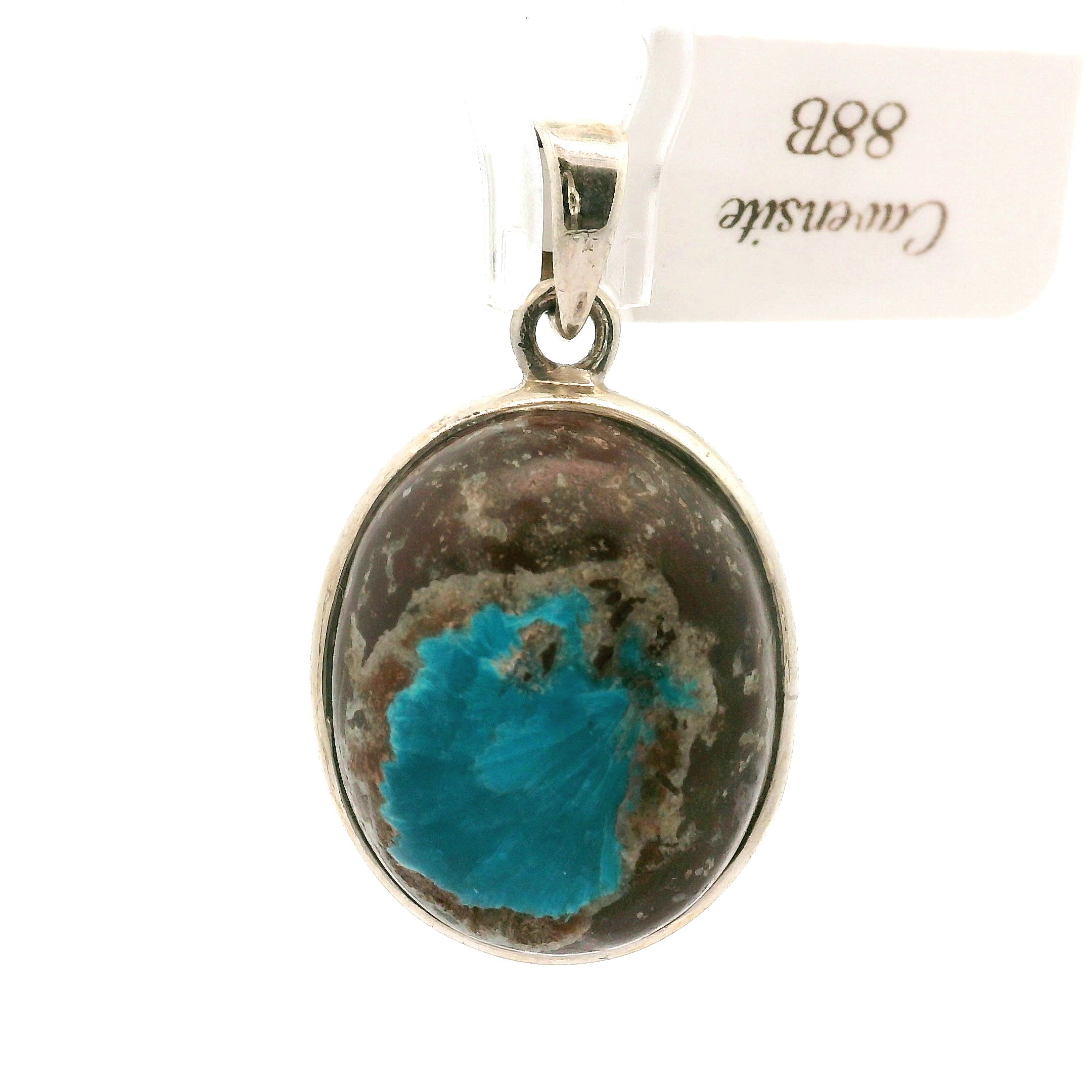Cavansite Pendant .925 Silver for Expansion of Consciousness, Spiritual Enlightenment and Truth