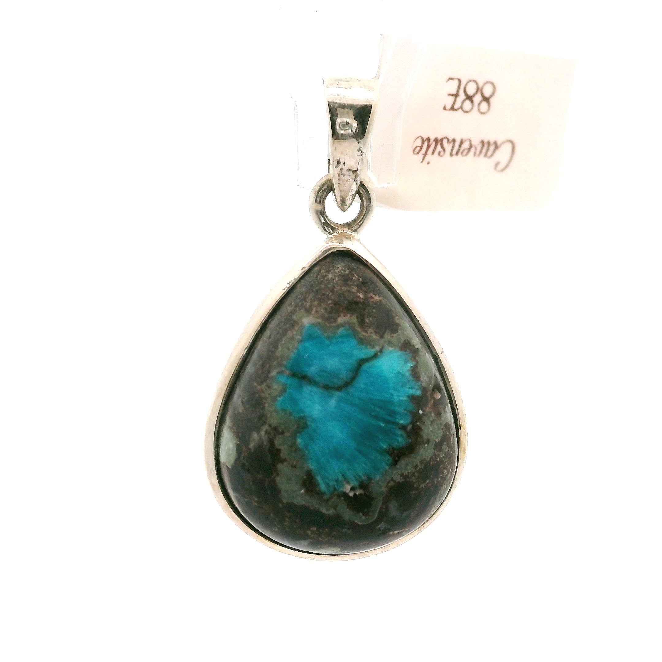 Cavansite Pendant .925 Silver for Expansion of Consciousness, Spiritual Enlightenment and Truth