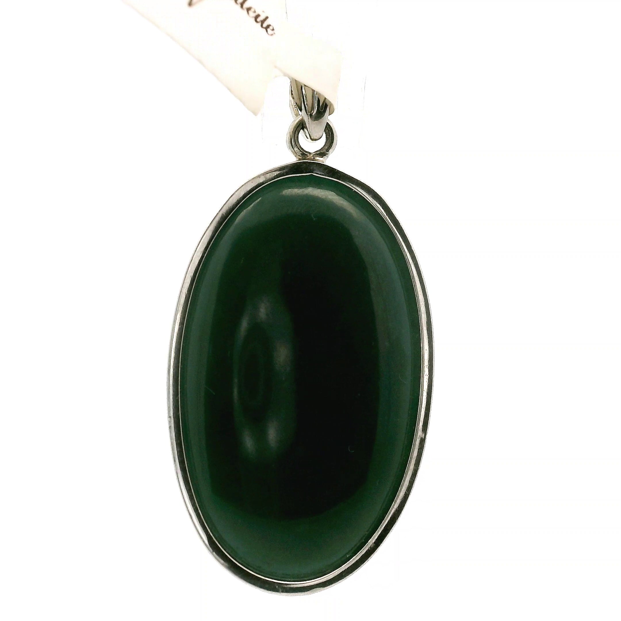 Guatemalan Blue Jadeite Pendant .925 Silver for Spiritual Awareness, Prosperity and Protection