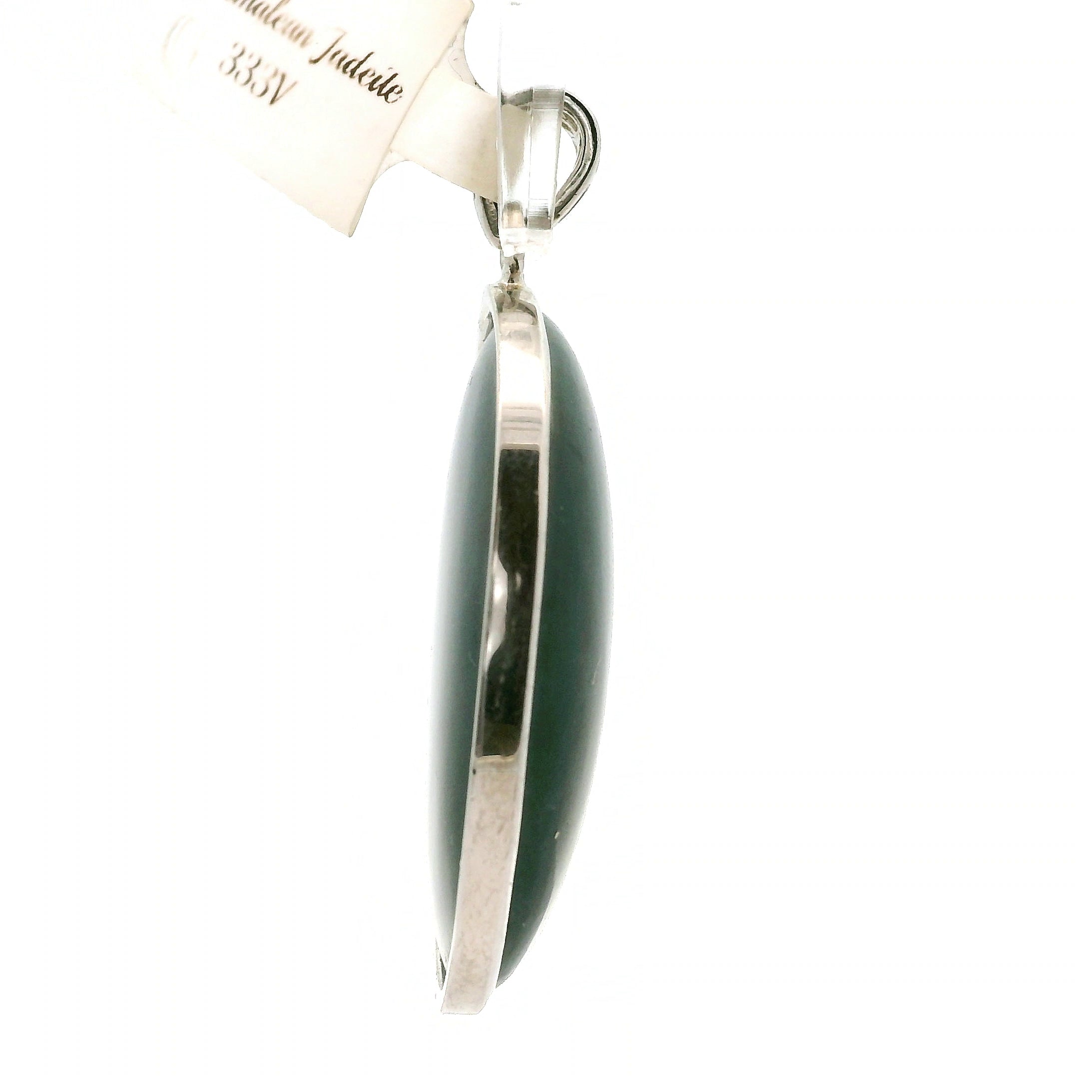 Guatemalan Blue Jadeite Pendant .925 Silver for Spiritual Awareness, Prosperity and Protection