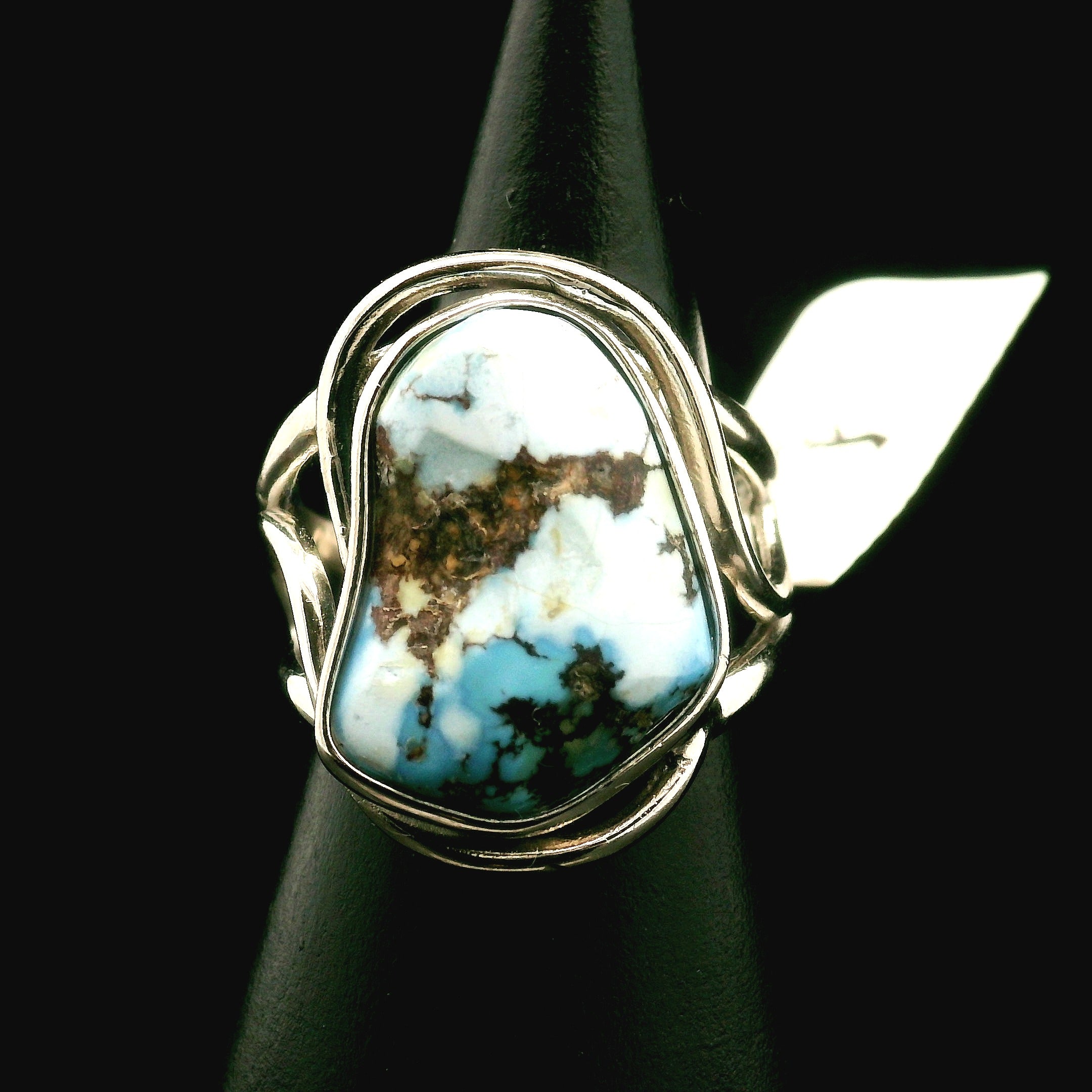 Golden Hills Turquoise Cuff Ring for Good Luck, Prosperity and Protection