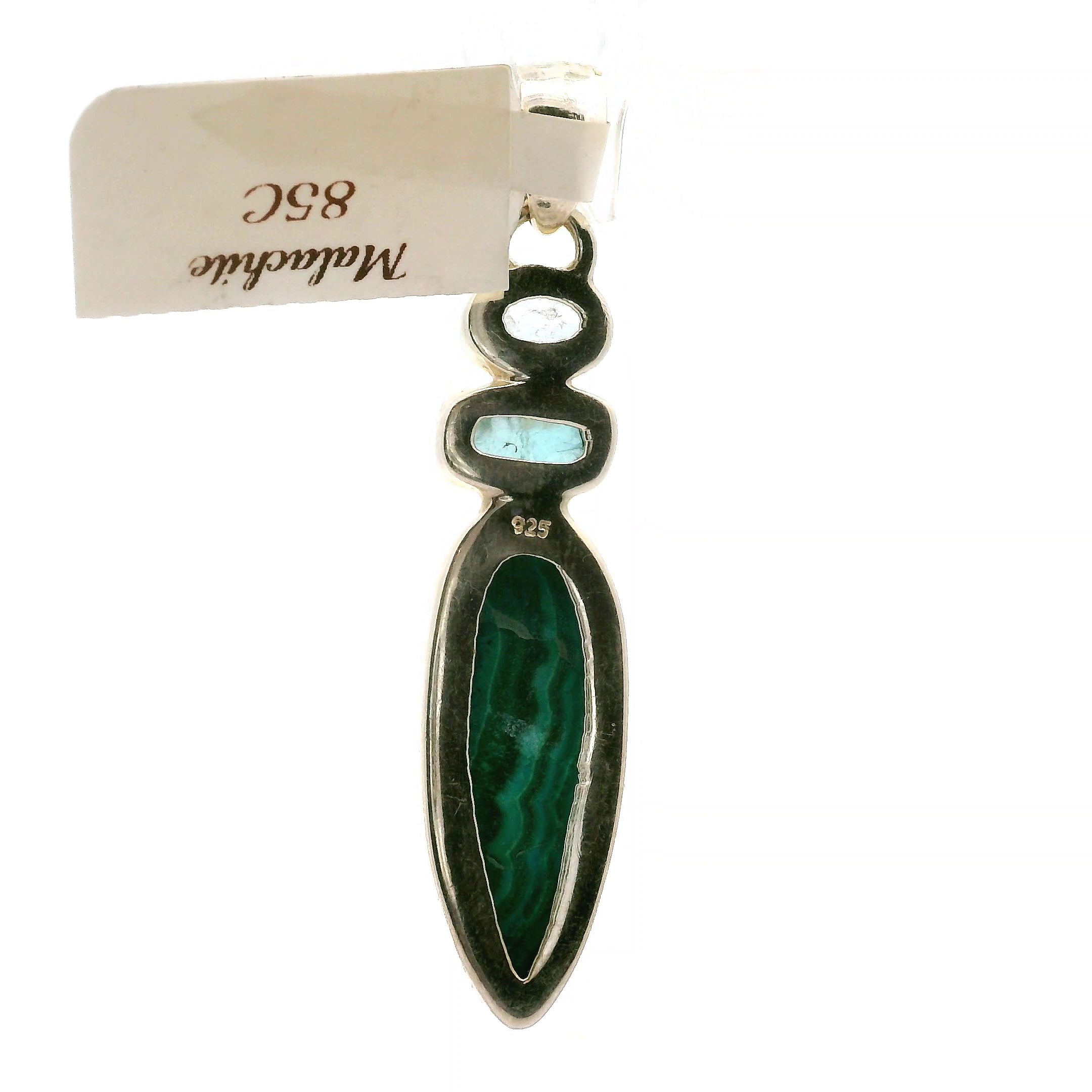 Malachite Multi-Stone Pendants .925 Silver for Abundance, Luck and Transformation