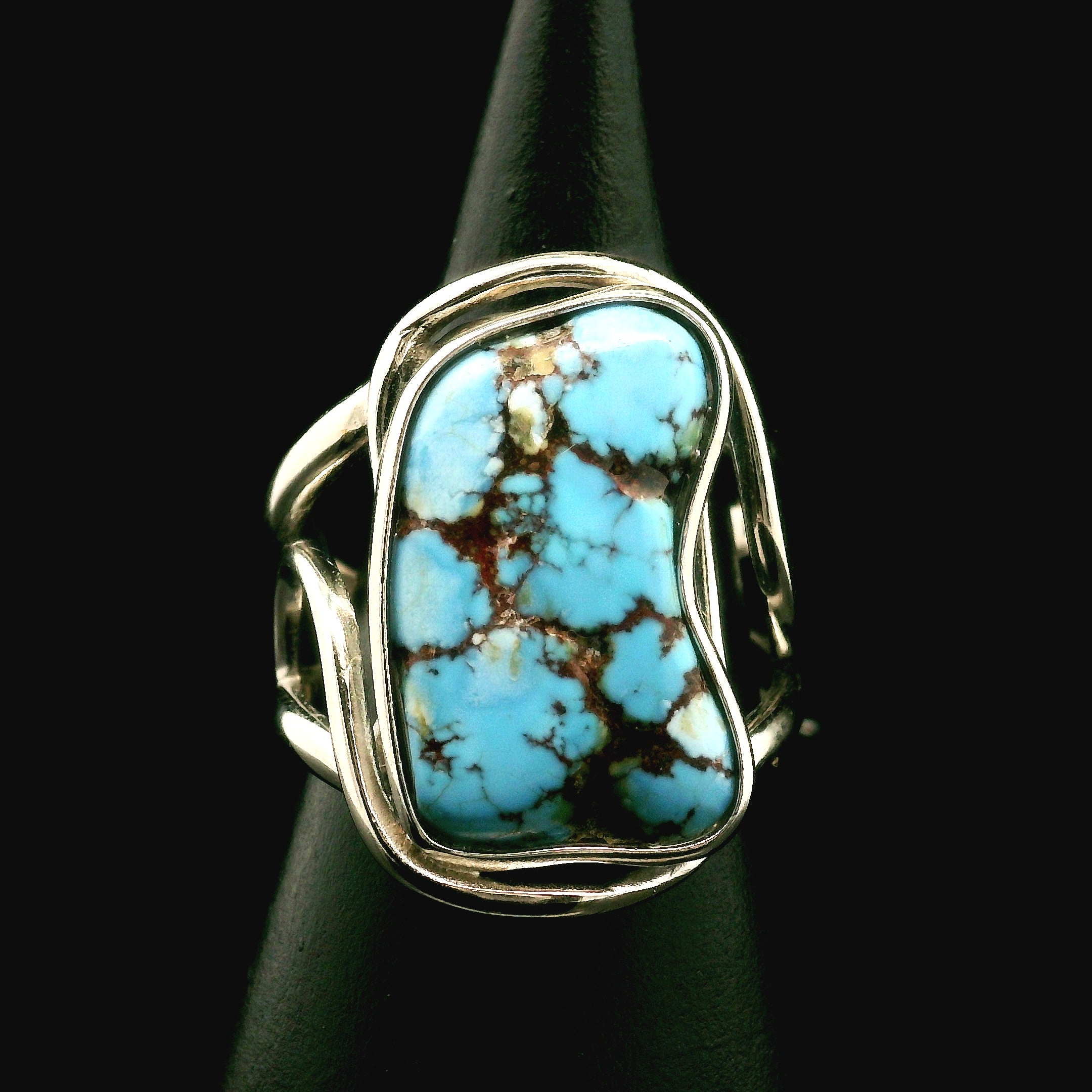Golden Hills Turquoise Cuff Ring for Good Luck, Prosperity and Protection